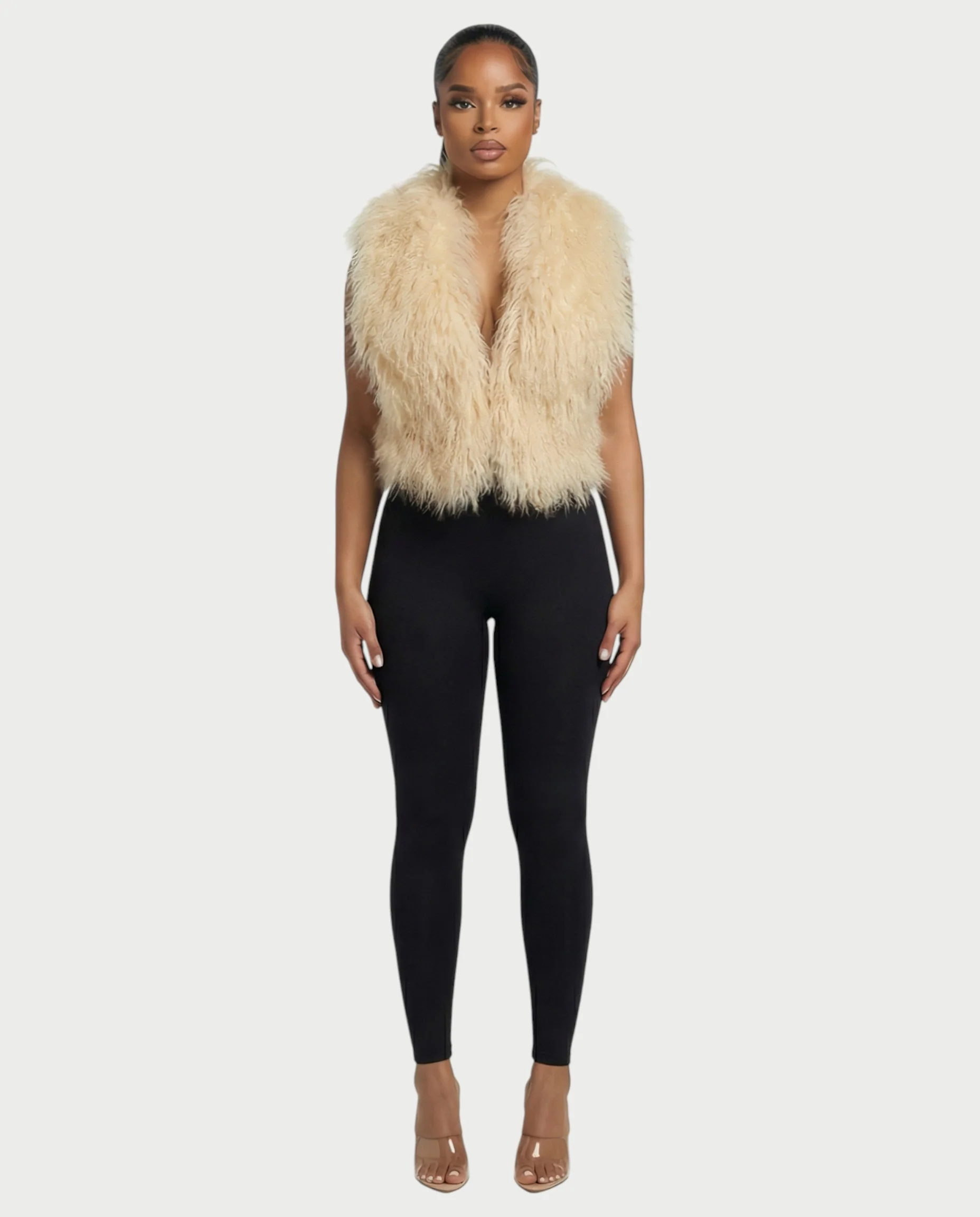 KAREYA Faux Fur Vest Top - Image 6