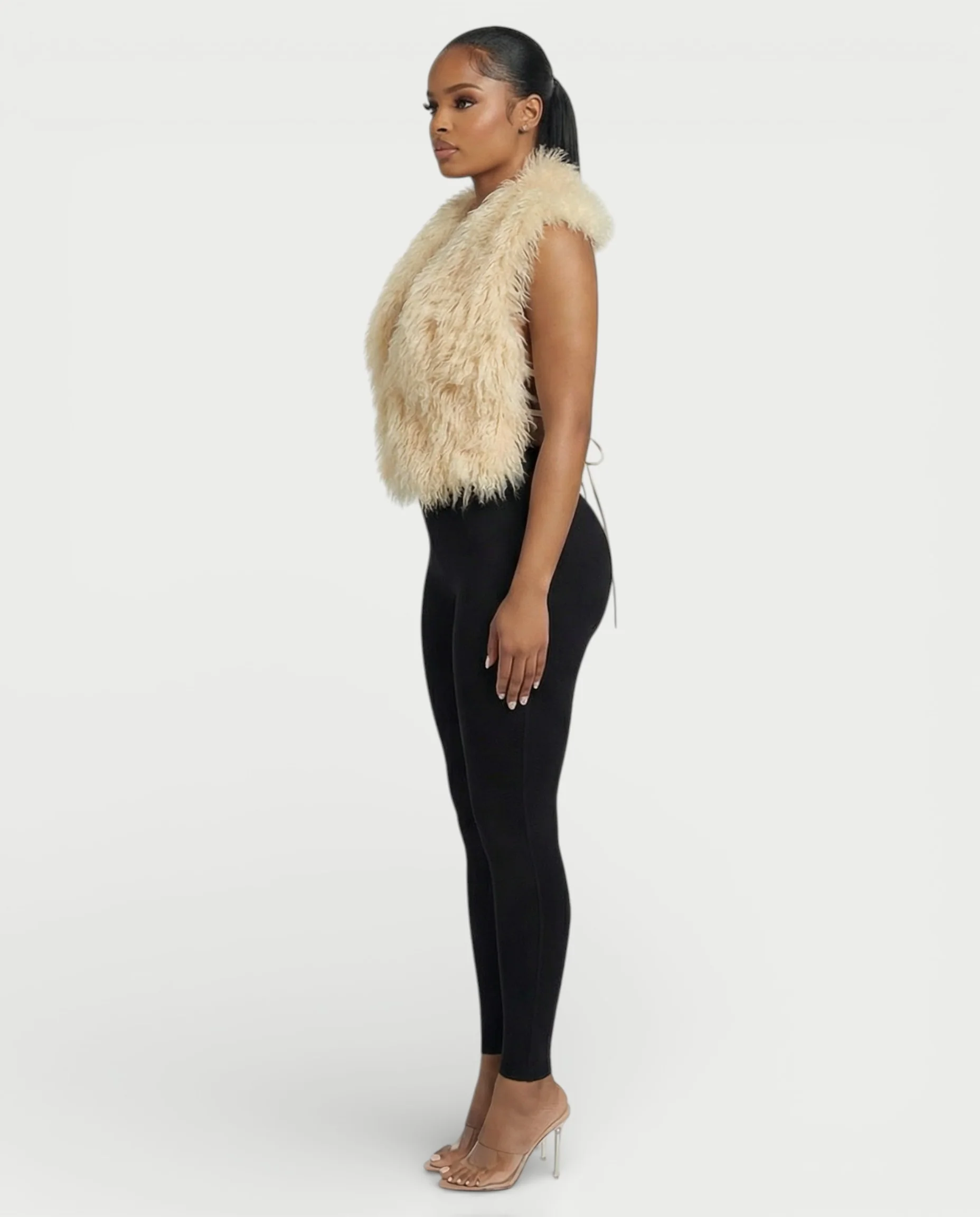 KAREYA Faux Fur Vest Top - Image 8