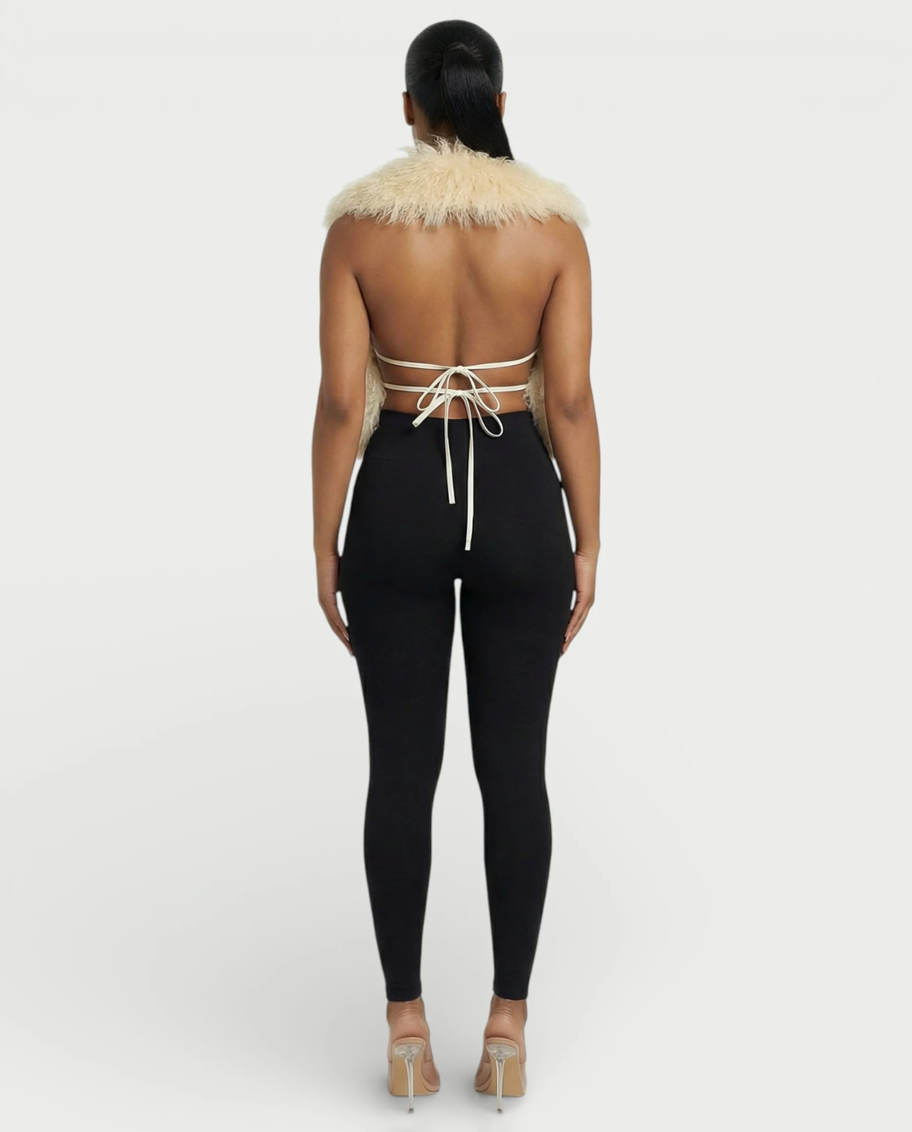 KAREYA Faux Fur Vest Top - Image 9