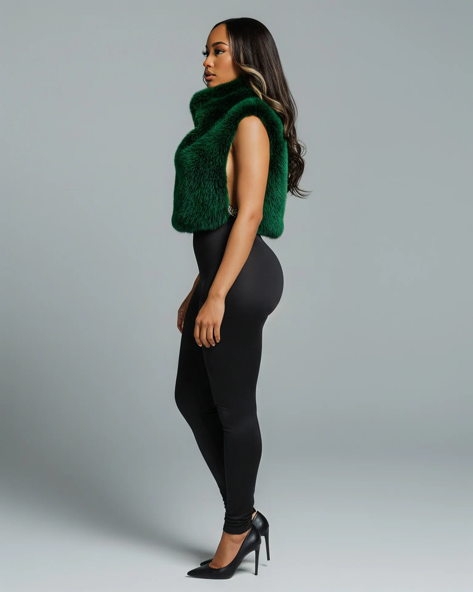 KARISE Plush Faux Fur Vest Top - Image 3