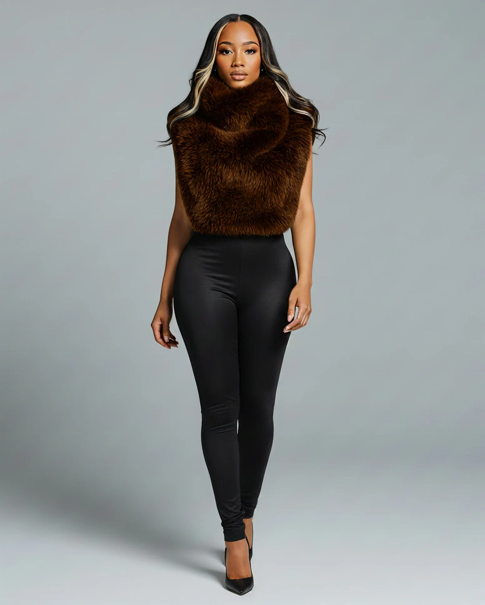 KARISE Plush Faux Fur Vest Top - Image 5