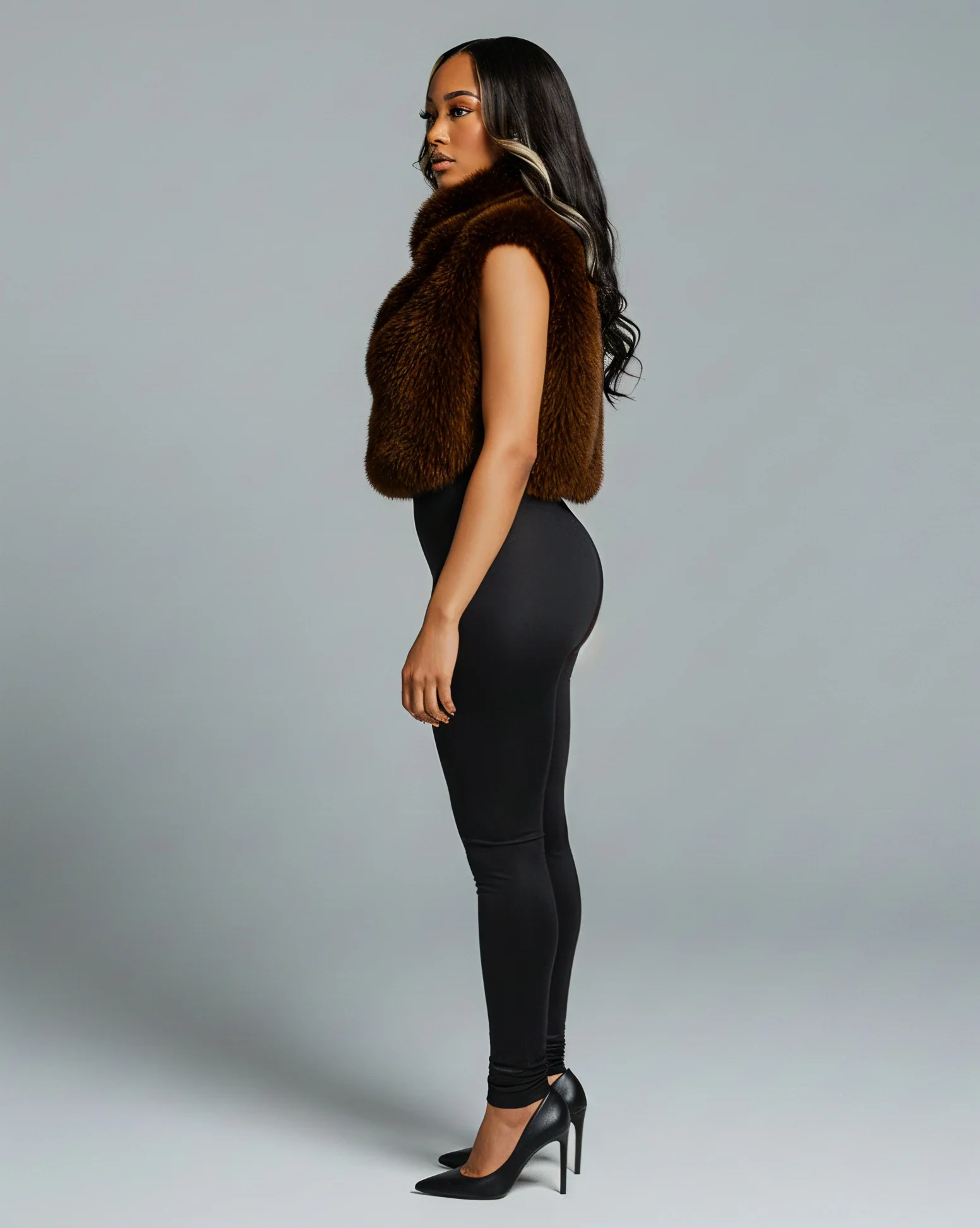 KARISE Plush Faux Fur Vest Top - Image 7