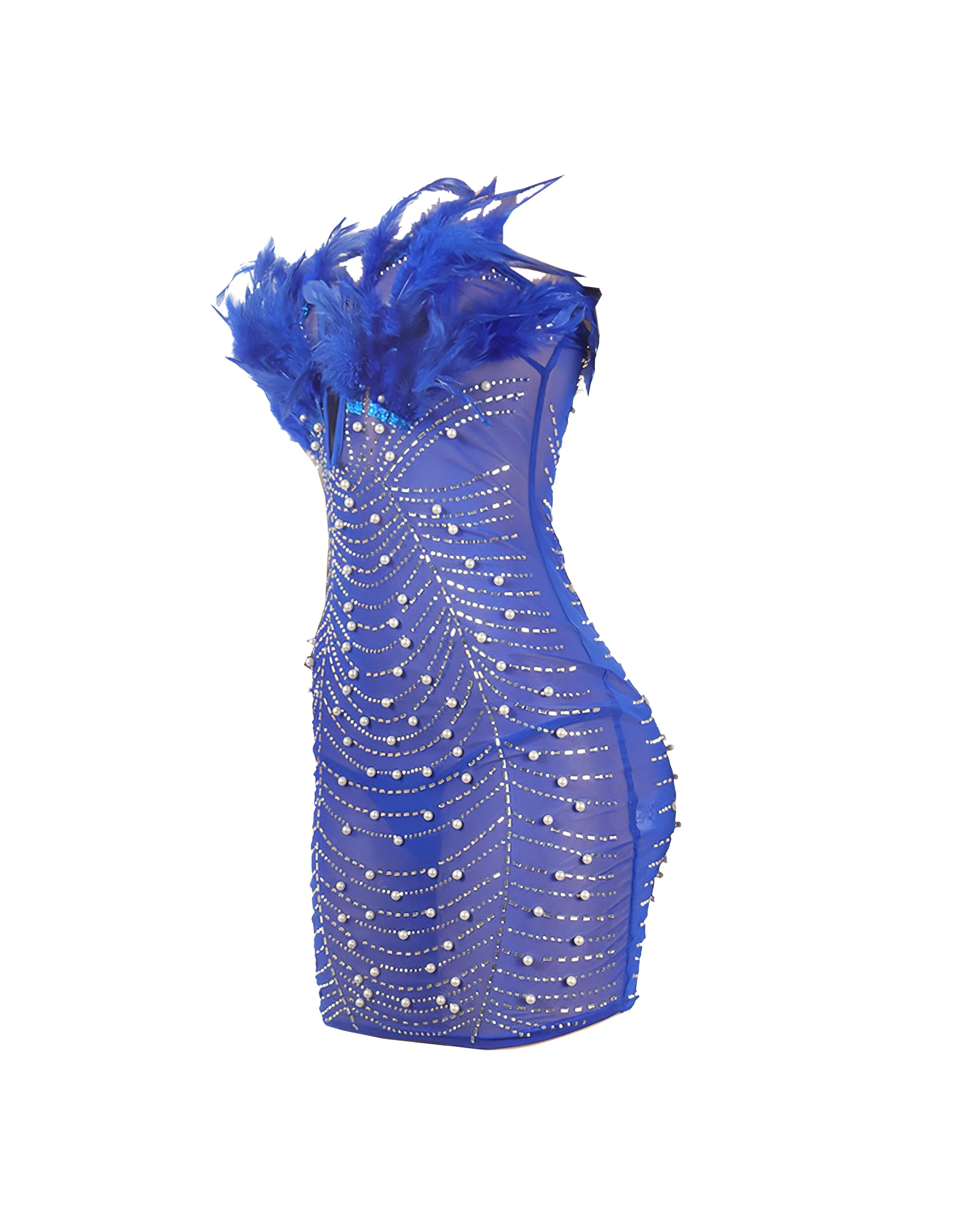 KAYALI Pearl & Rhinestone Embellished Feather Mini Dress - Image 21