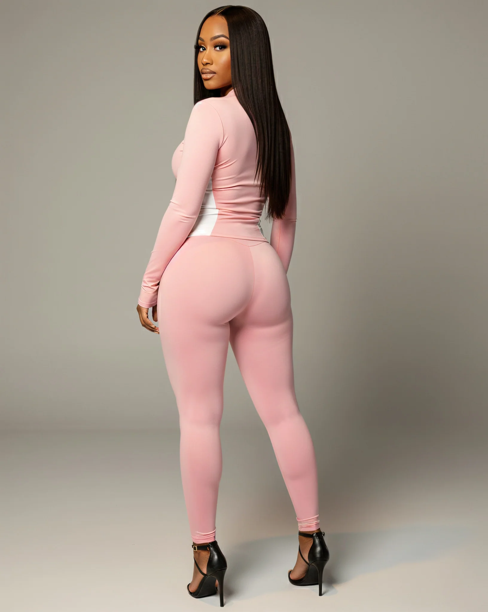 KAYLINA Contrast Zip-Up Top & Leggings Set - Image 8