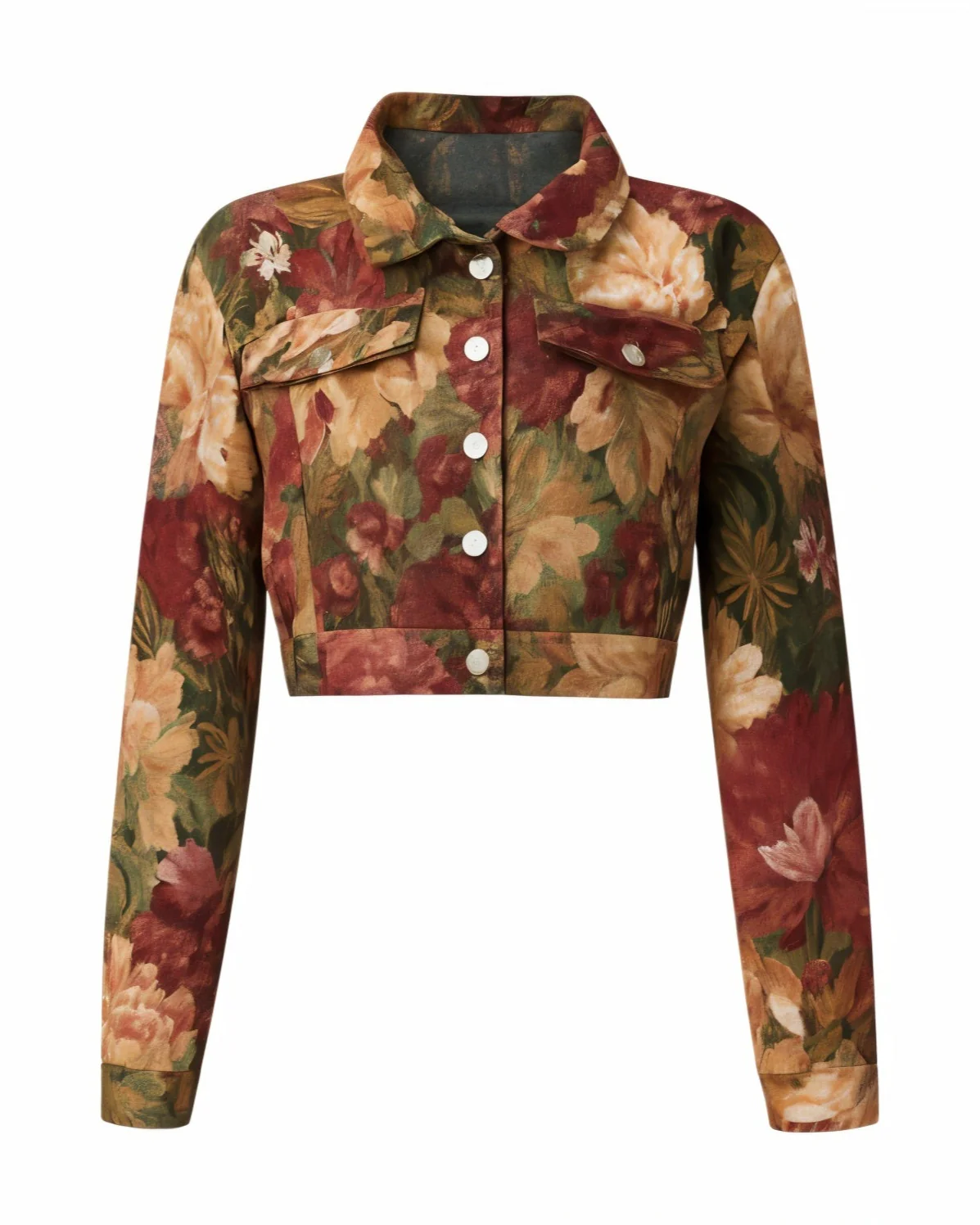 LAUREN Floral Print Cropped Jacket - Image 5