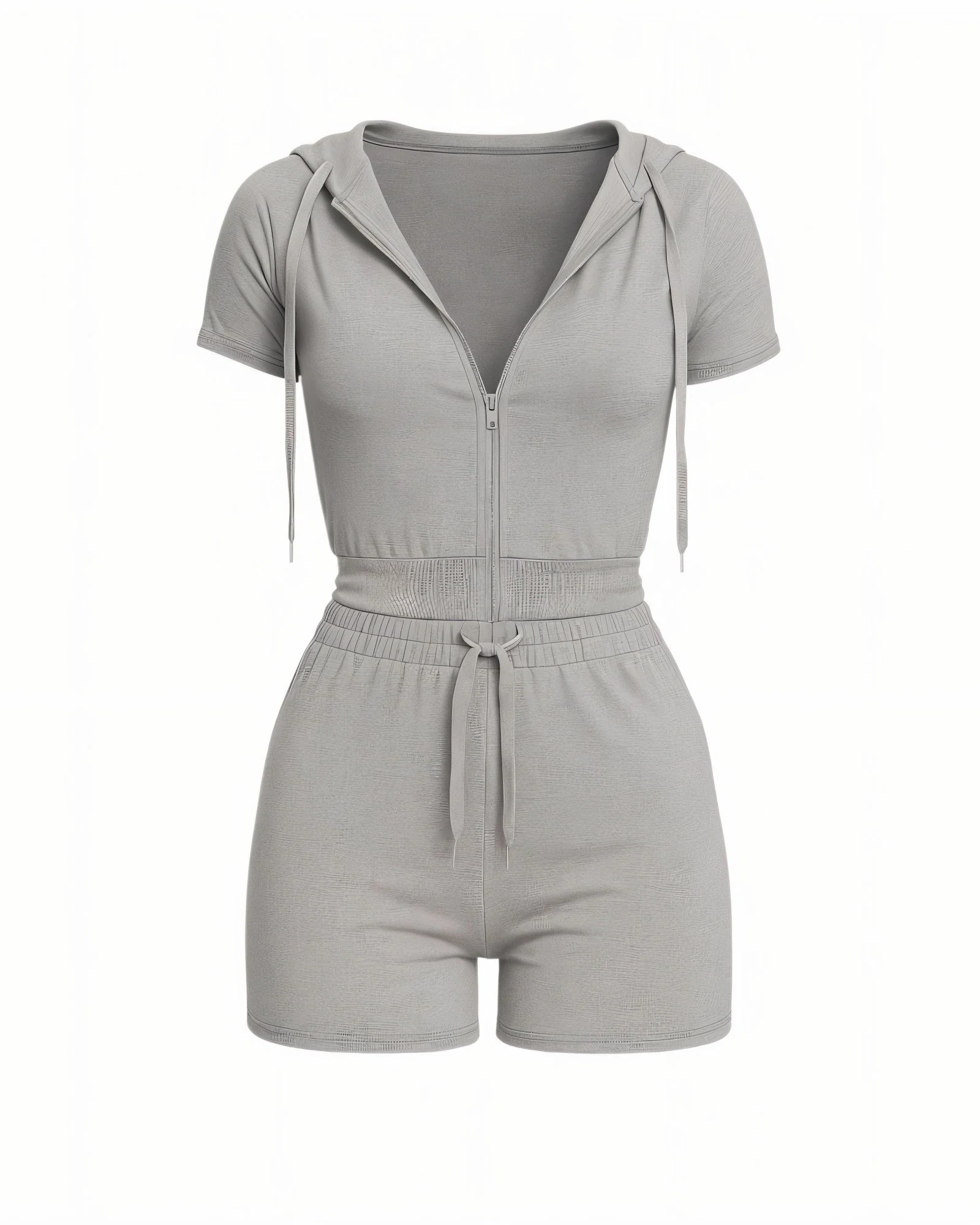 LAVENDER Zip-Up Hoodie Top & Drawstring Shorts Set - Image 7