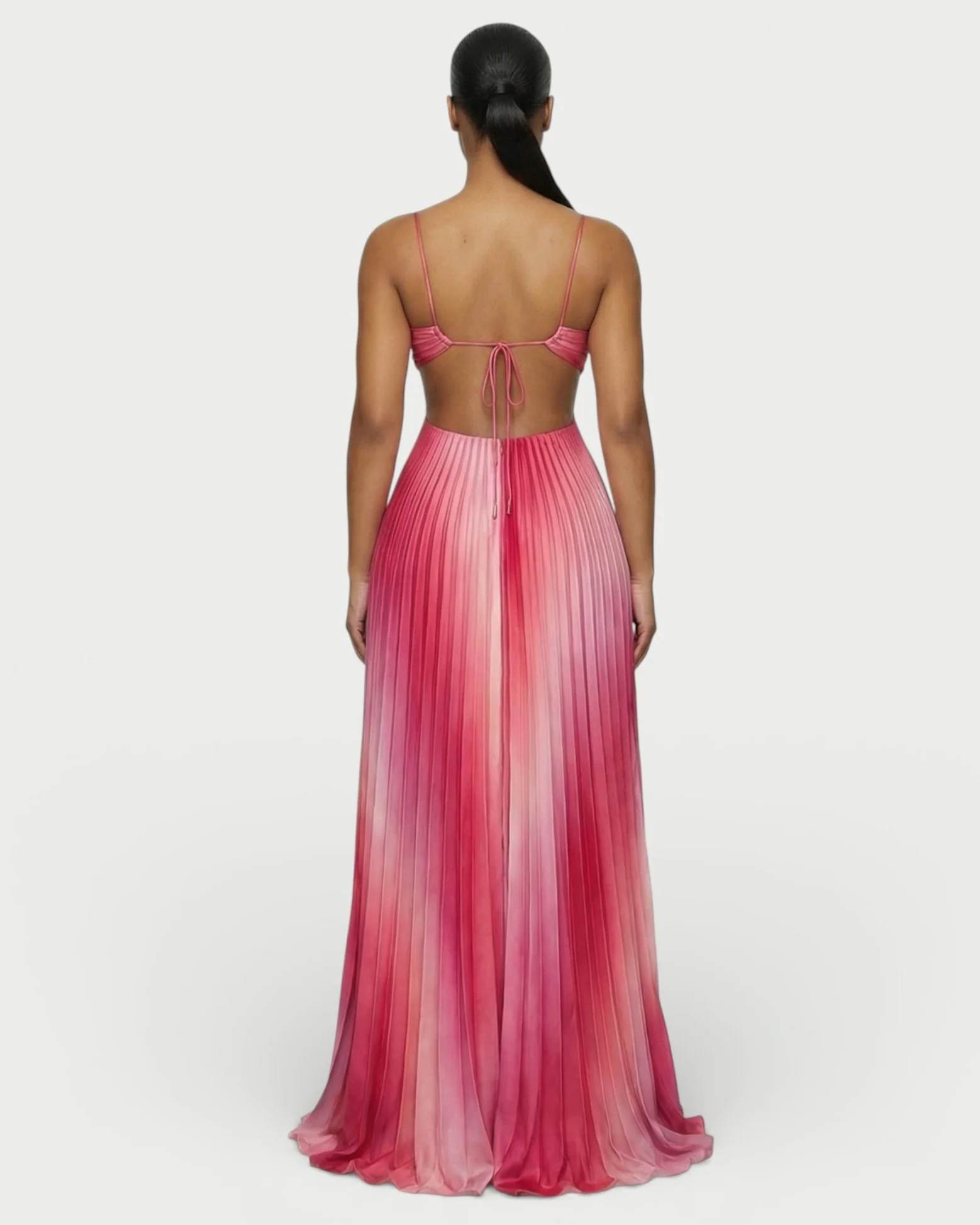 LIVIANA Ombre Pleated Maxi Dress - Image 4