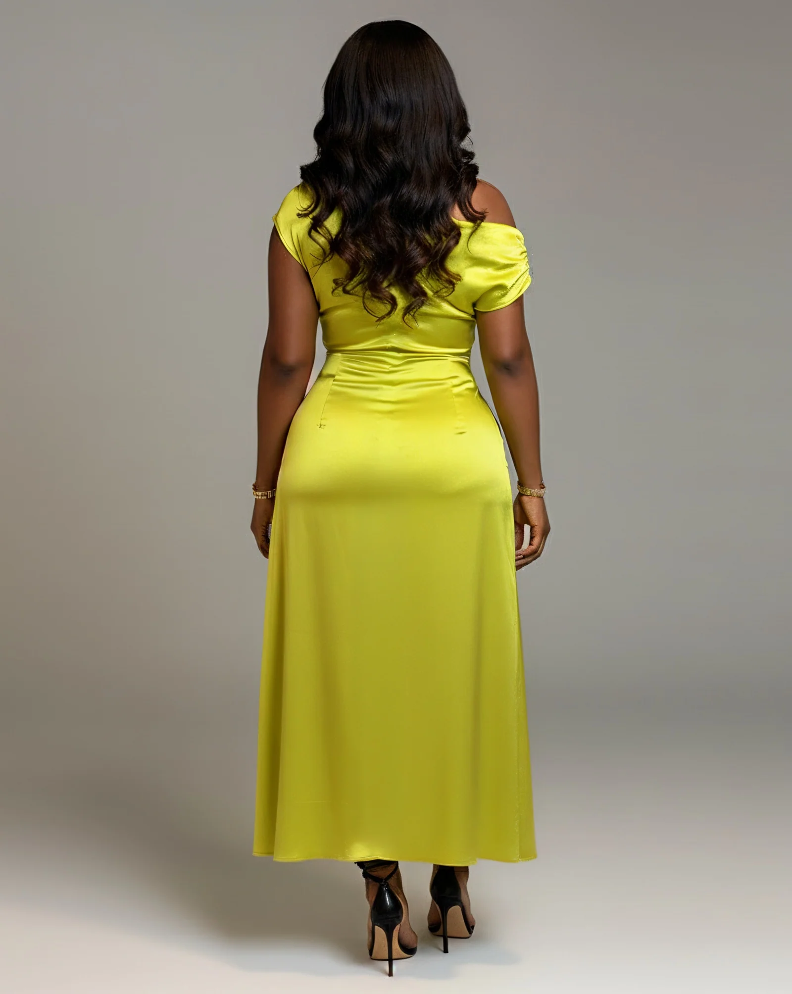 LOVISA Off-Shoulder Draped Asymmetrical Midi Dress - Image 4