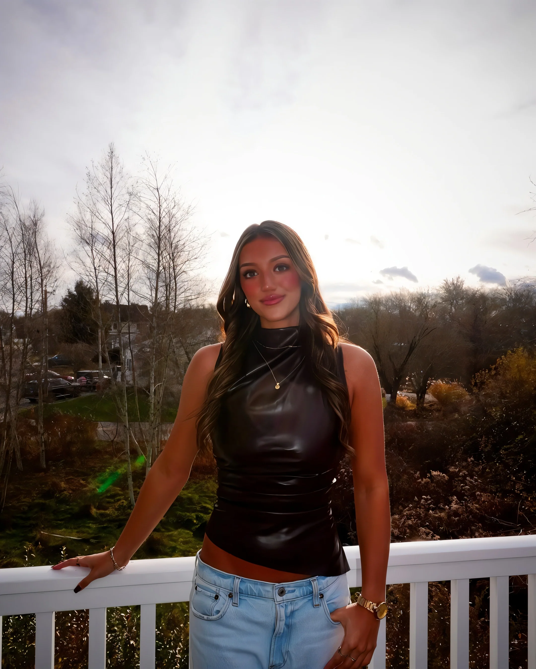 MABEL Faux Leather Draped Top - Image 12