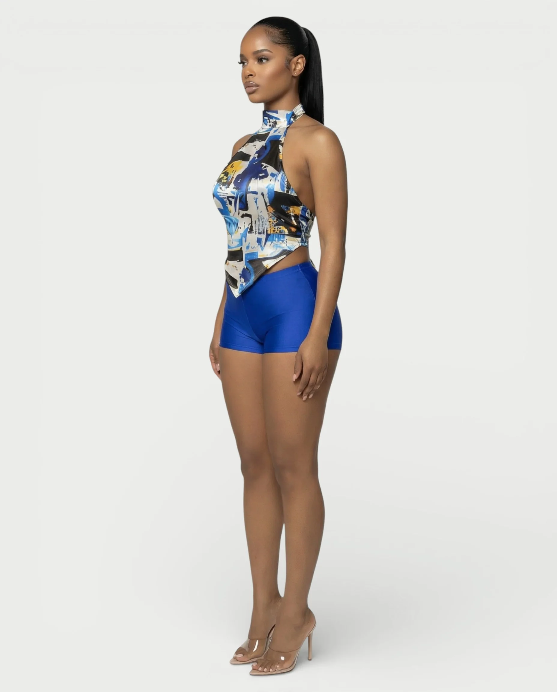 MAEVYN Backless High Neck Top & Shorts Set - Image 3