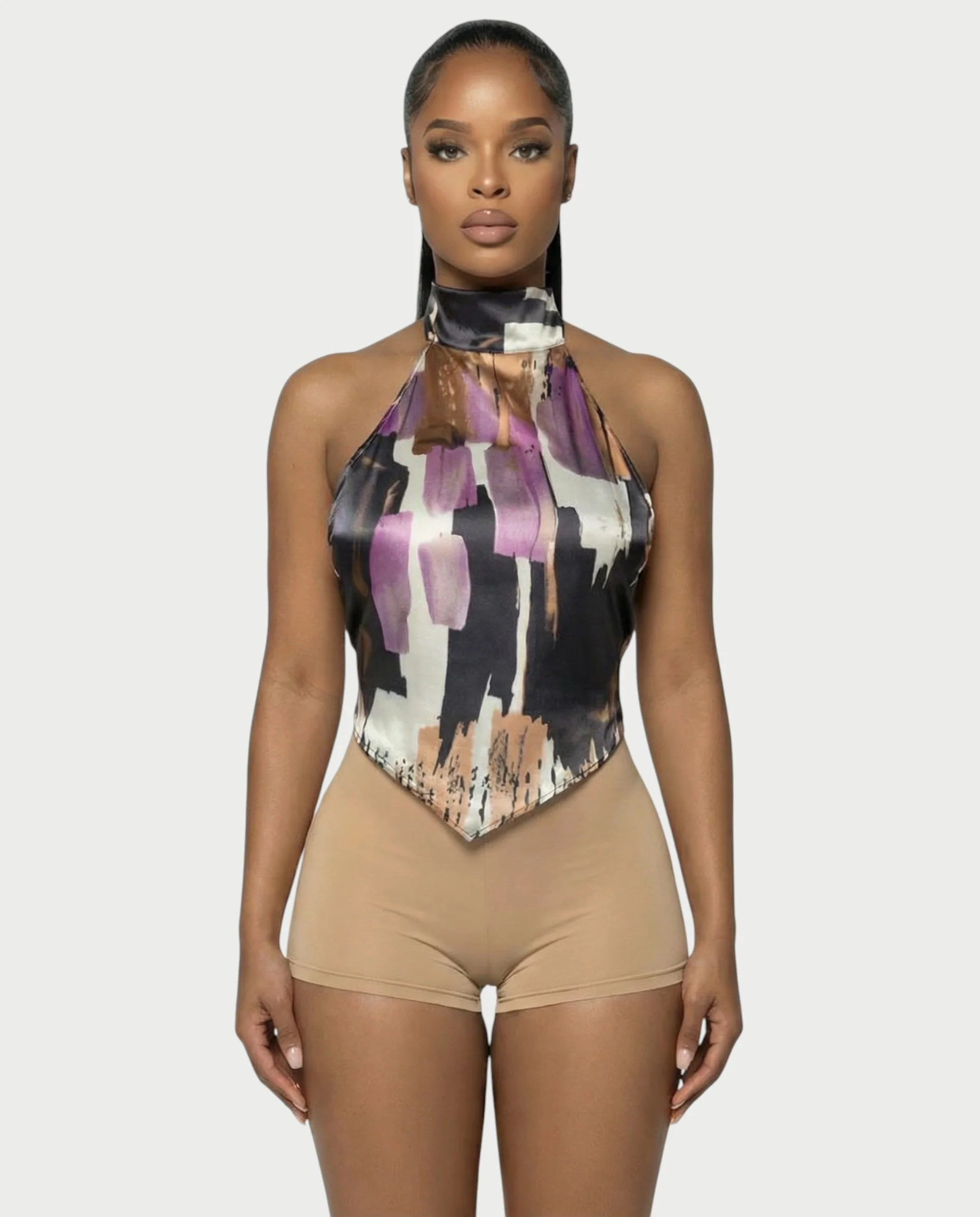 MAEVYN Backless High Neck Top & Shorts Set - Image 7