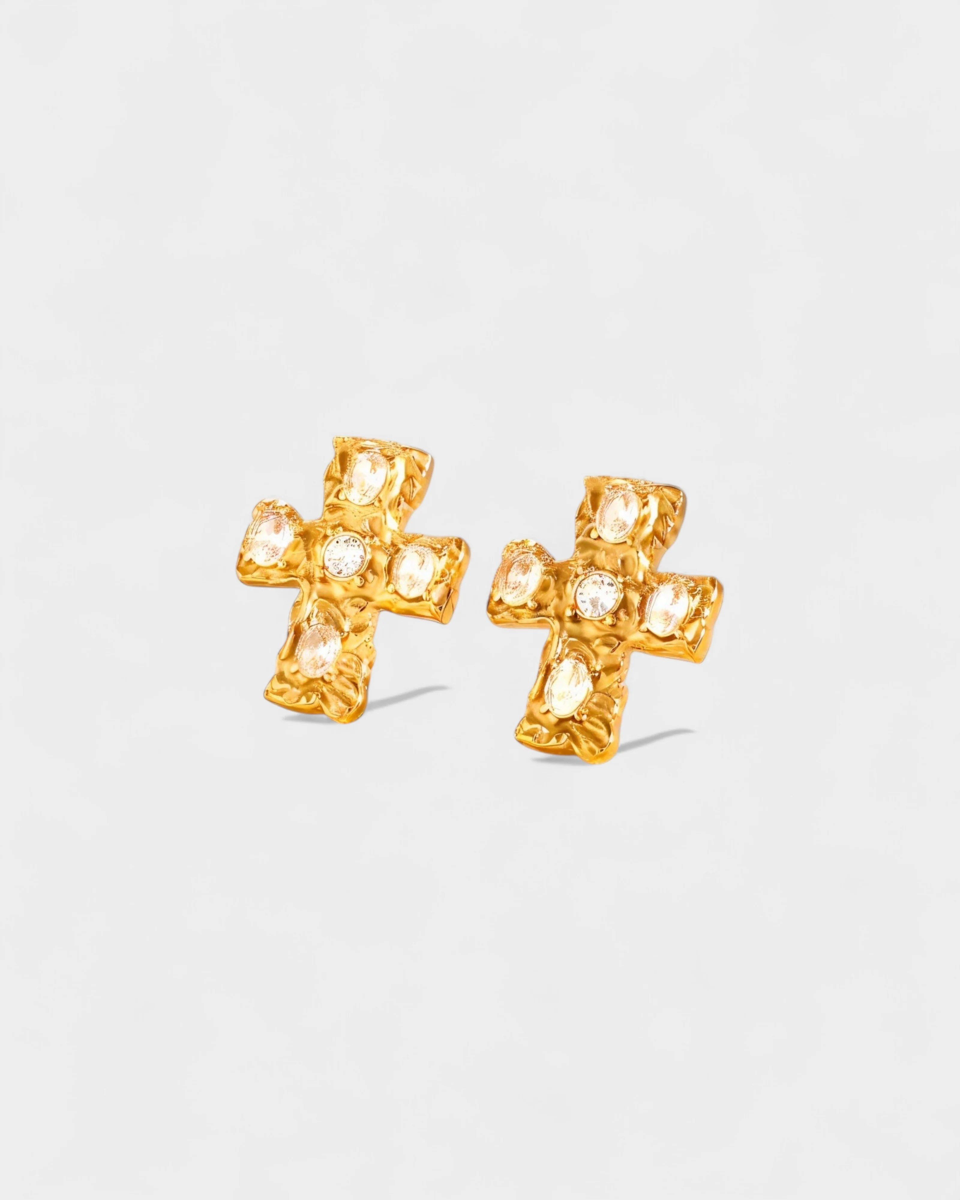 MAINE Multi-Stone Cross Stud Earrings - Image 6