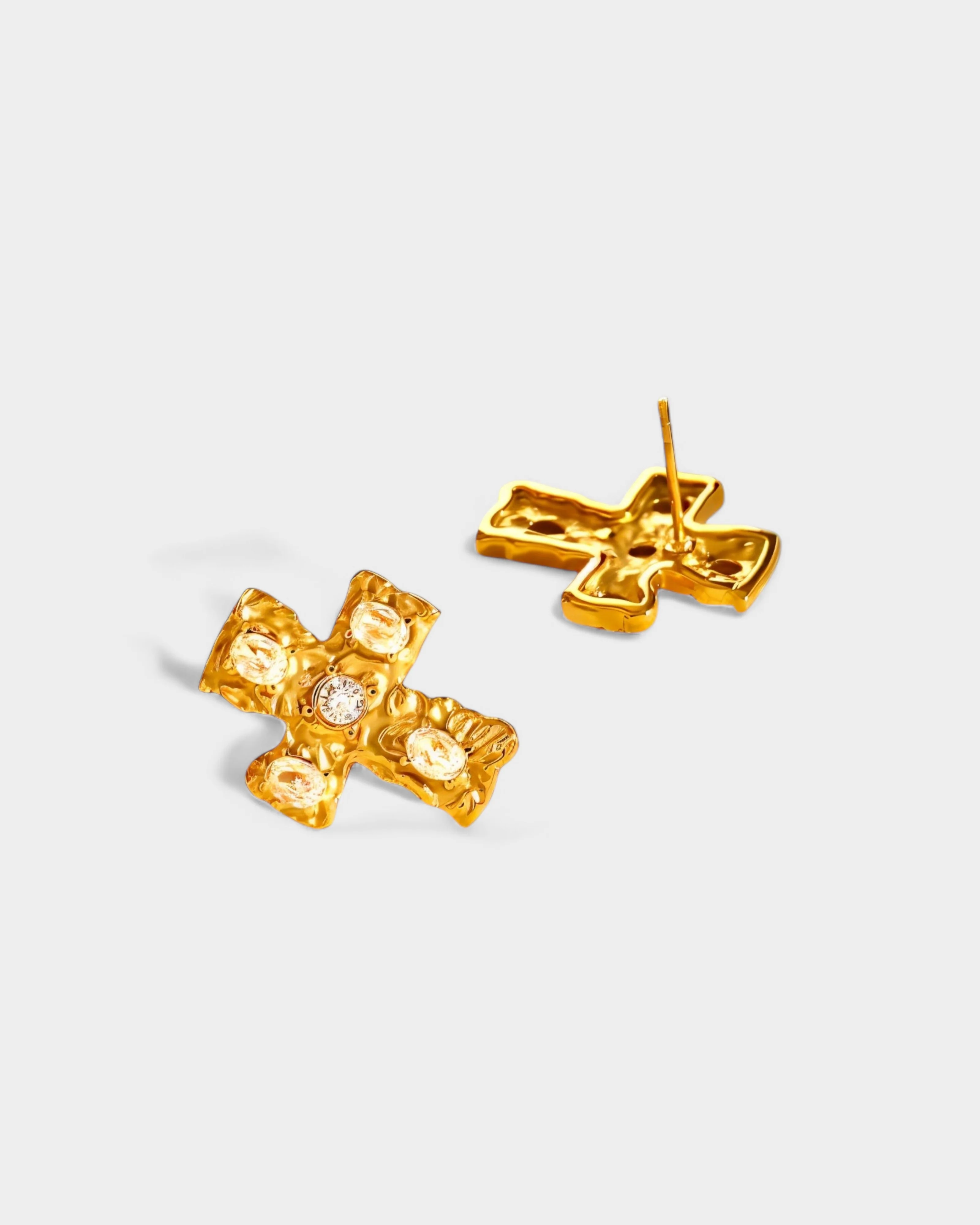MAINE Multi-Stone Cross Stud Earrings - Image 7
