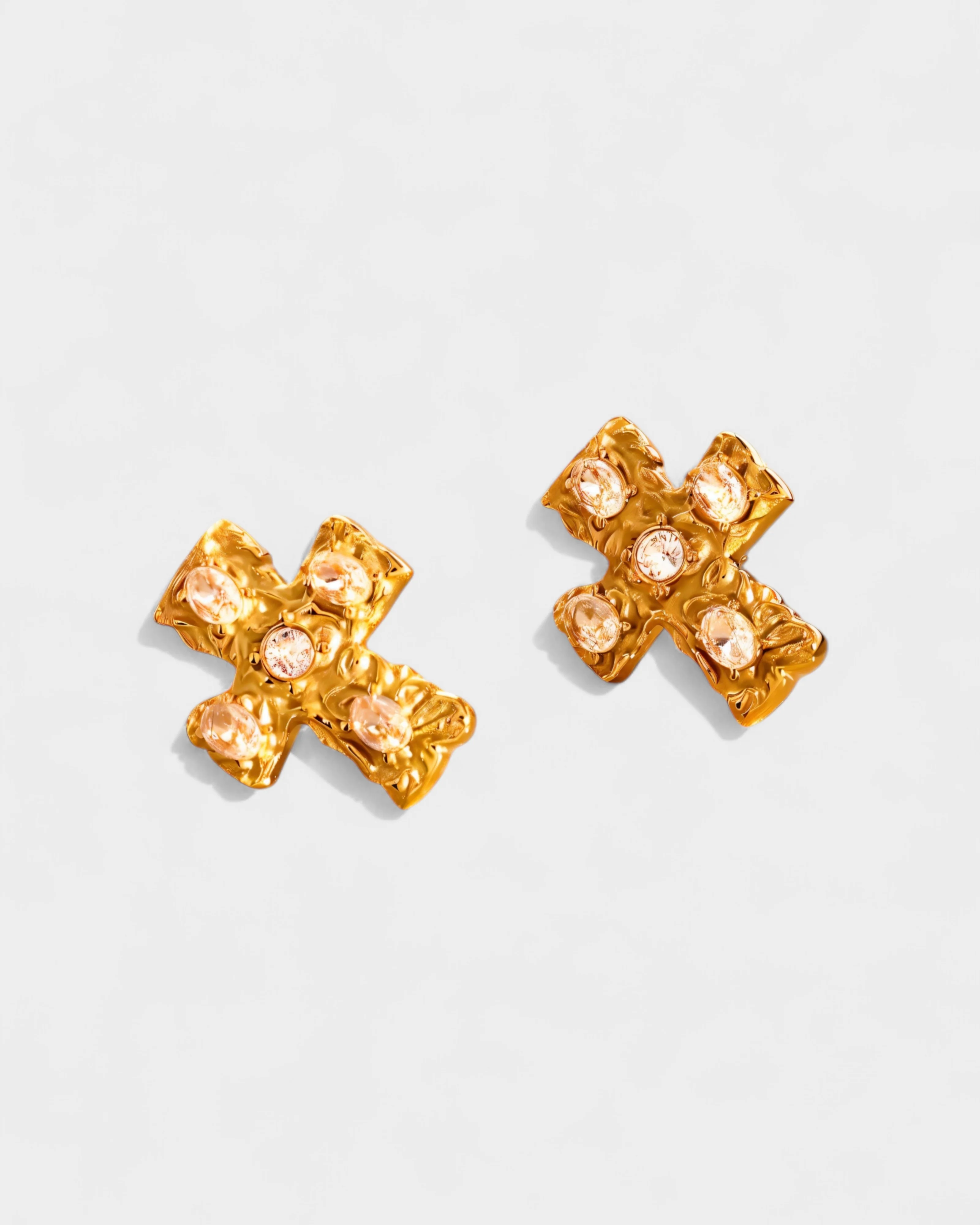 MAINE Multi-Stone Cross Stud Earrings - Image 8