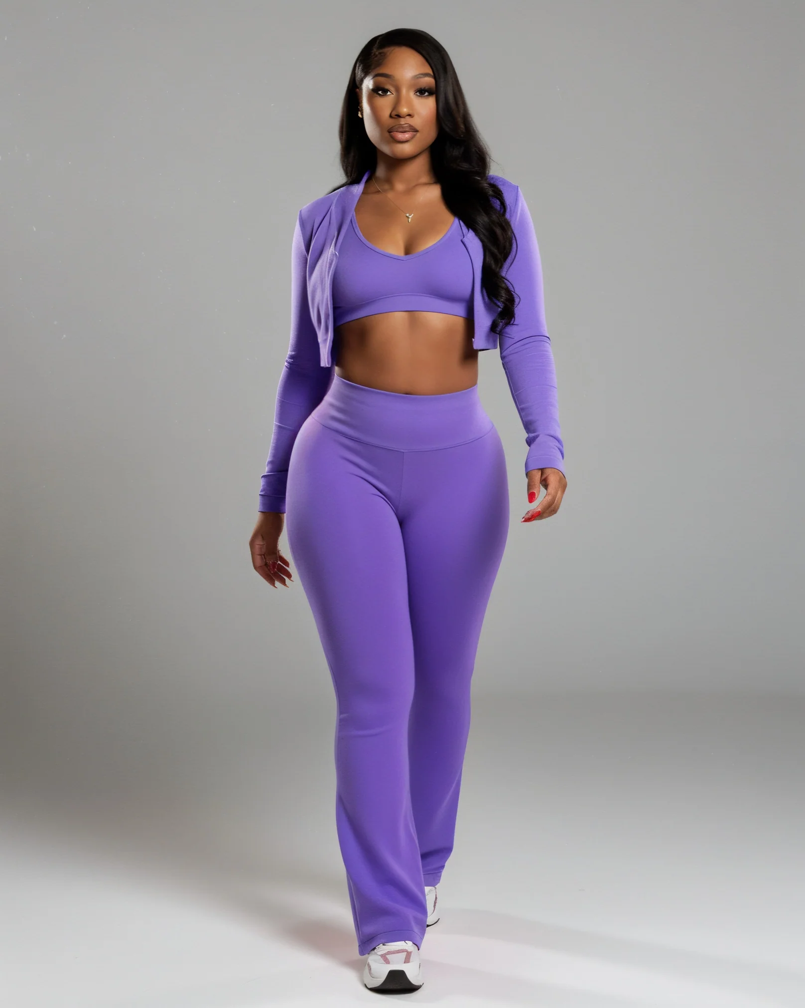 MARJORIE 3-Piece Zip Up Top & Flare Pants Set - Image 13