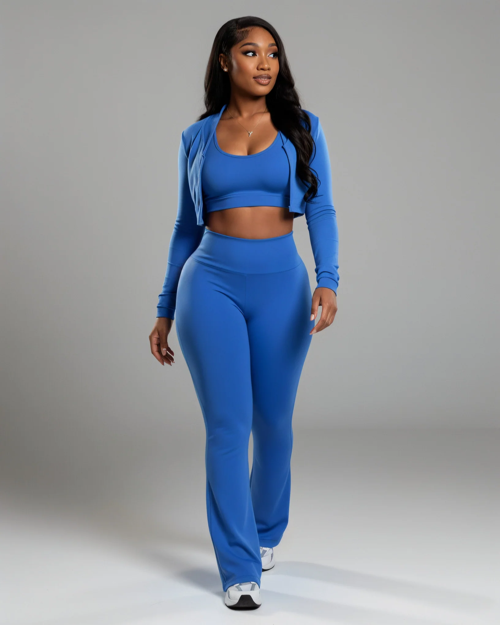 MARJORIE 3-Piece Zip Up Top & Flare Pants Set - Image 17