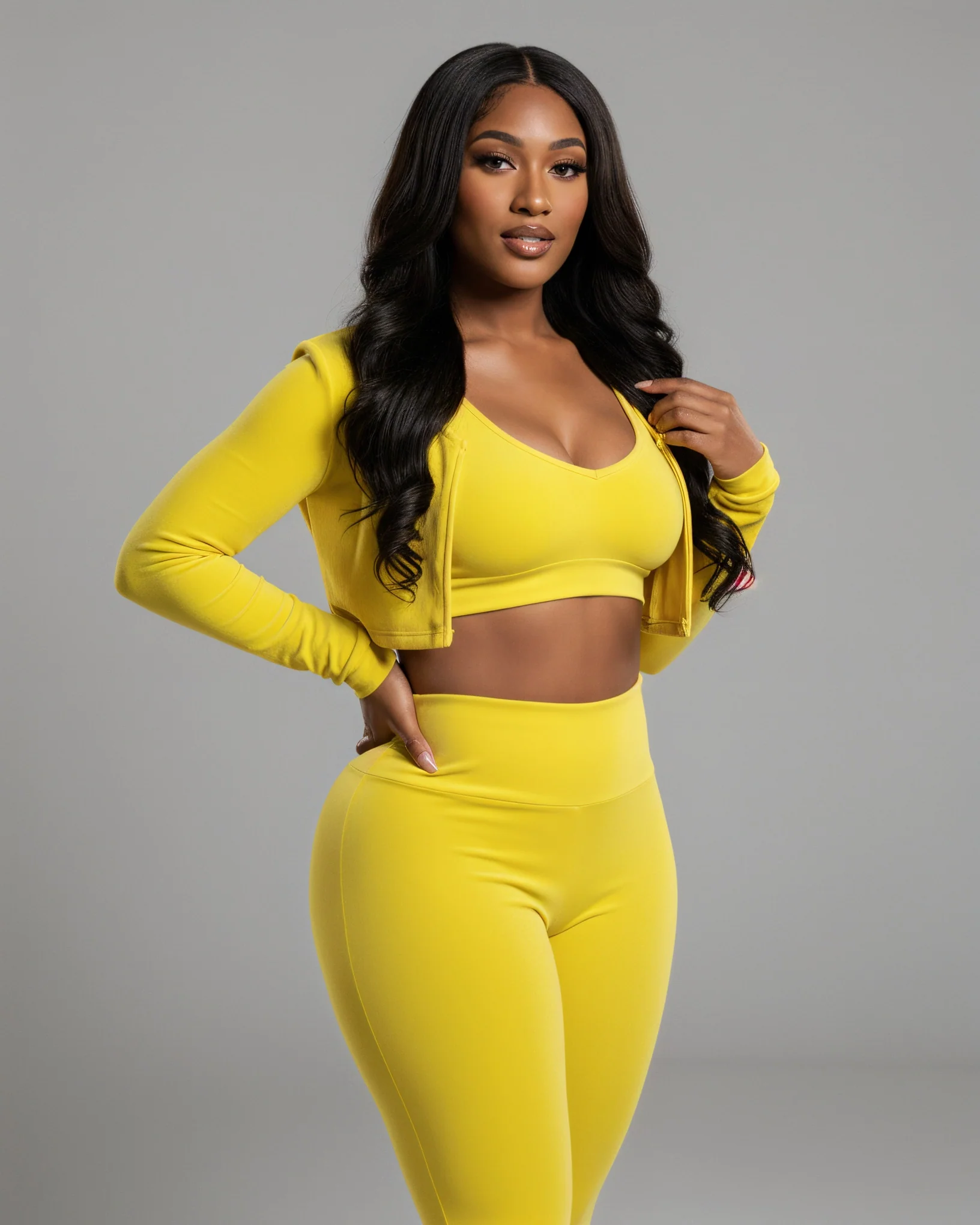 MARJORIE 3-Piece Zip Up Top & Flare Pants Set - Image 6