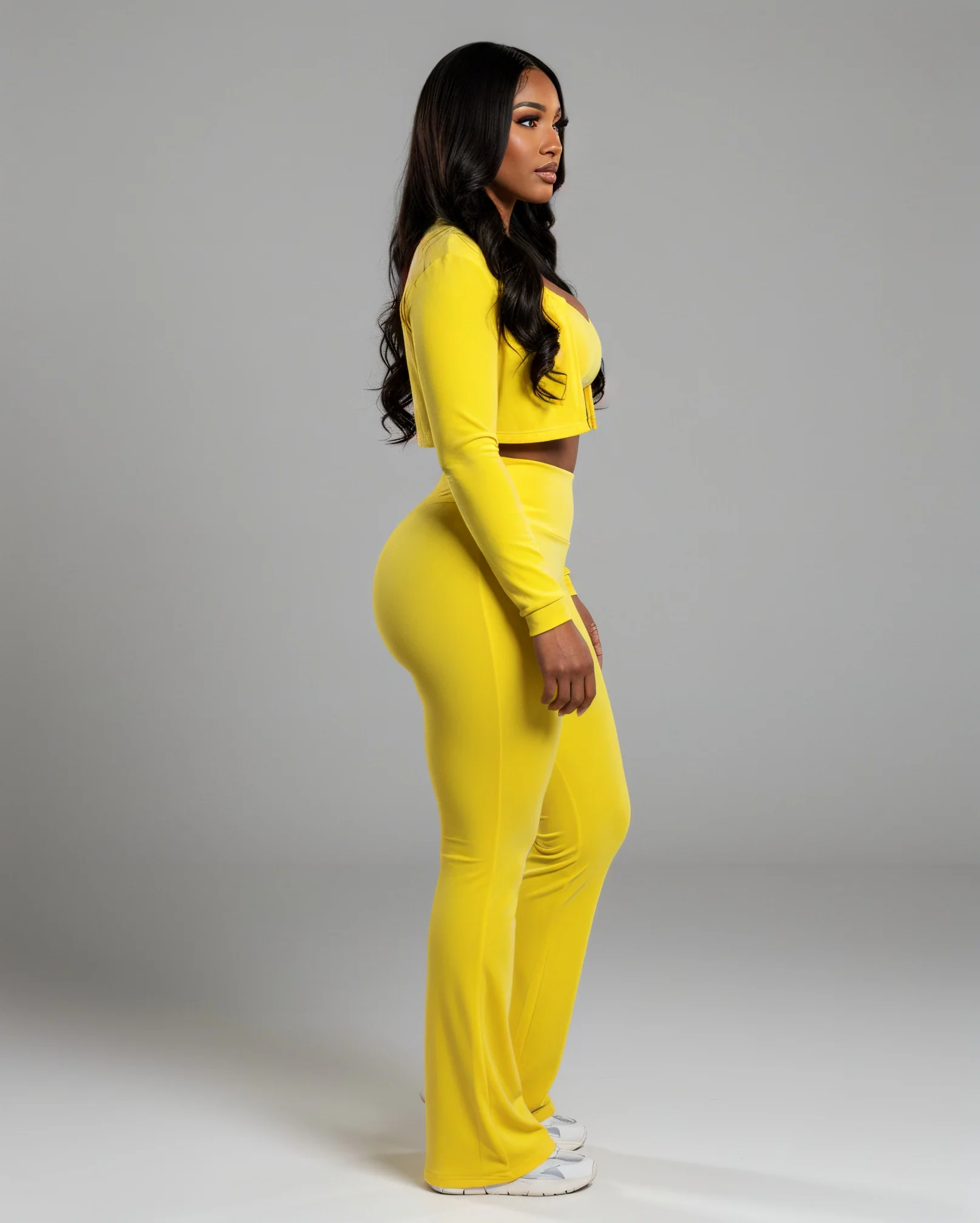 MARJORIE 3-Piece Zip Up Top & Flare Pants Set - Image 7