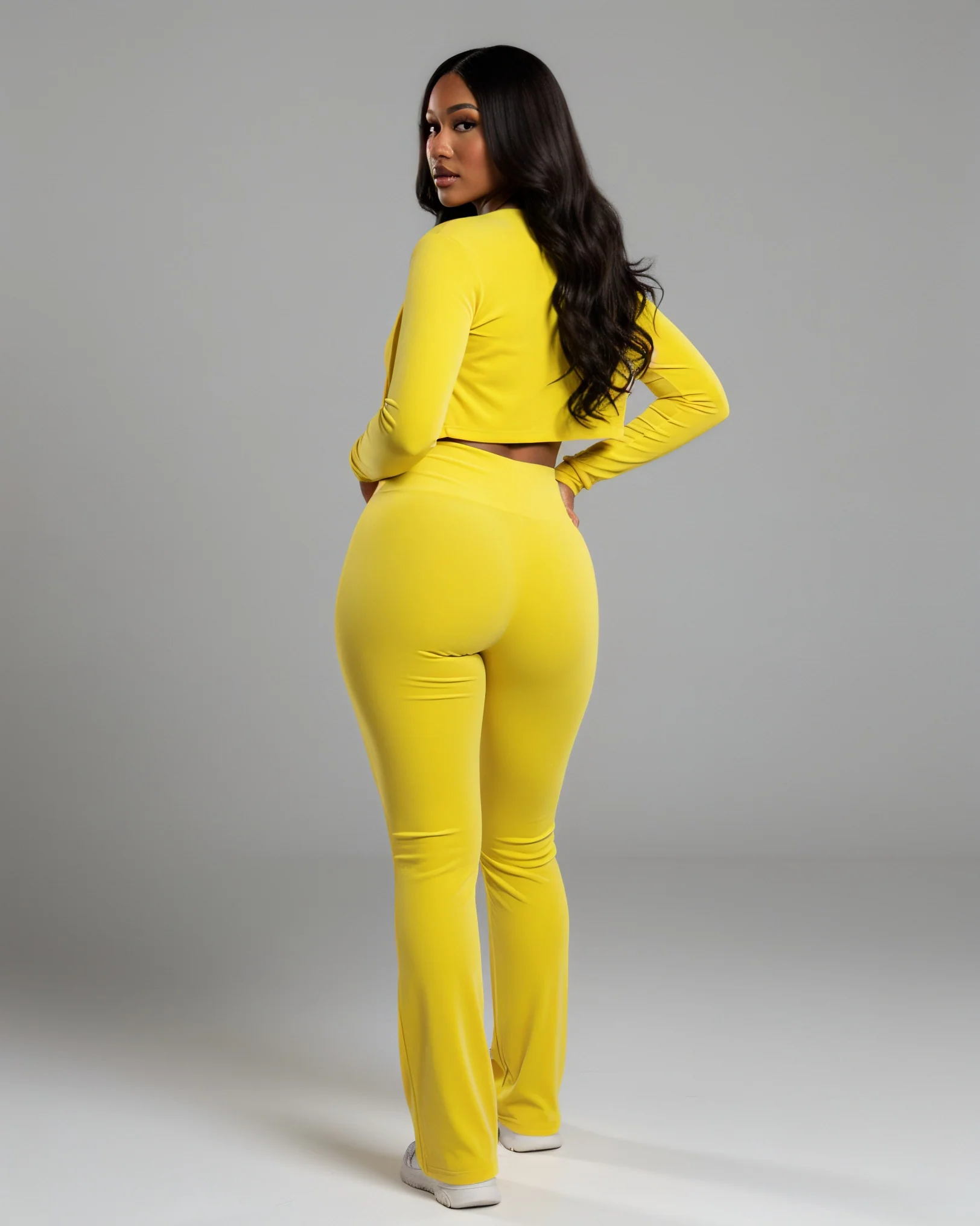 MARJORIE 3-Piece Zip Up Top & Flare Pants Set - Image 8