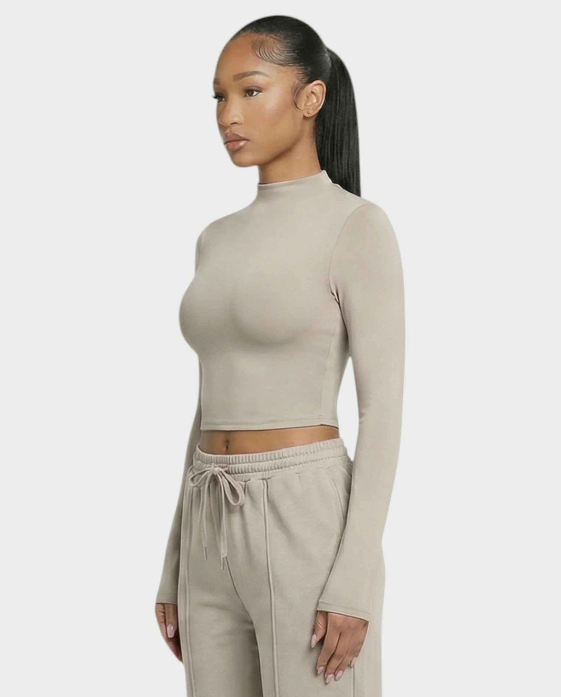 Mock Neck Seamless Long Sleeve Top - Image 19