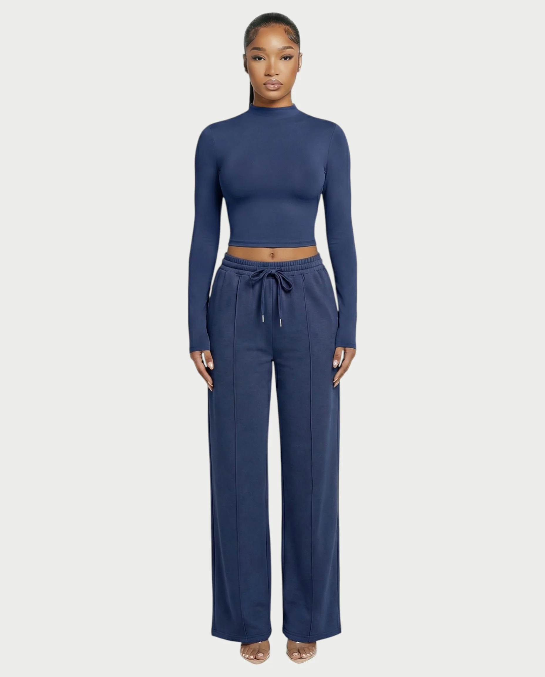 Mock Neck Seamless Long Sleeve Top - Image 24