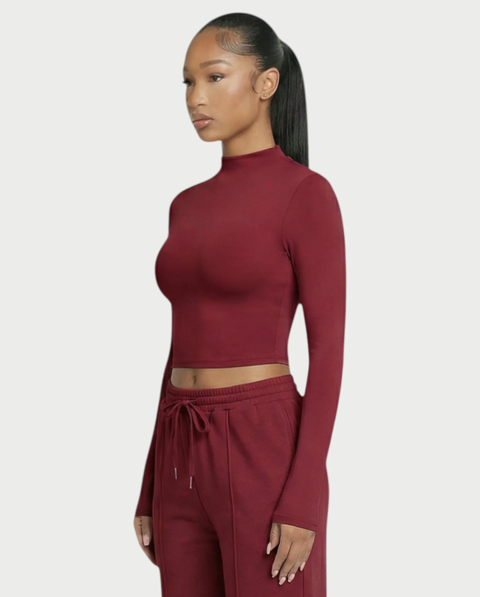 Mock Neck Seamless Long Sleeve Top - Image 27