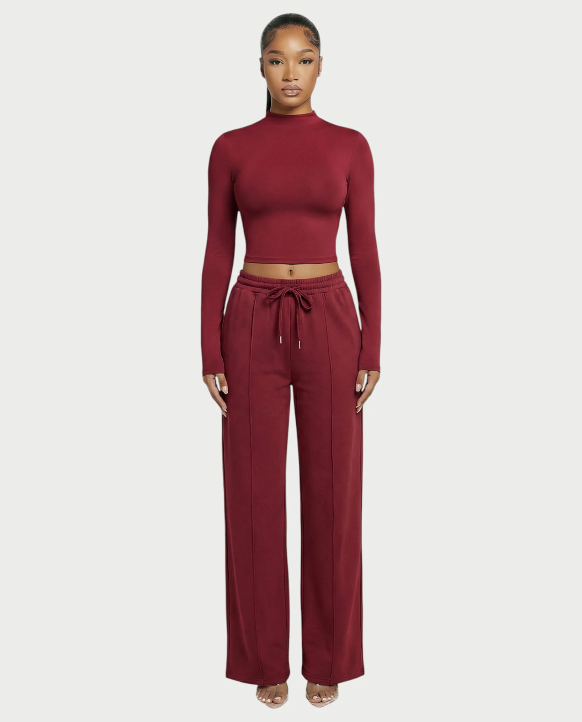 Mock Neck Seamless Long Sleeve Top - Image 28