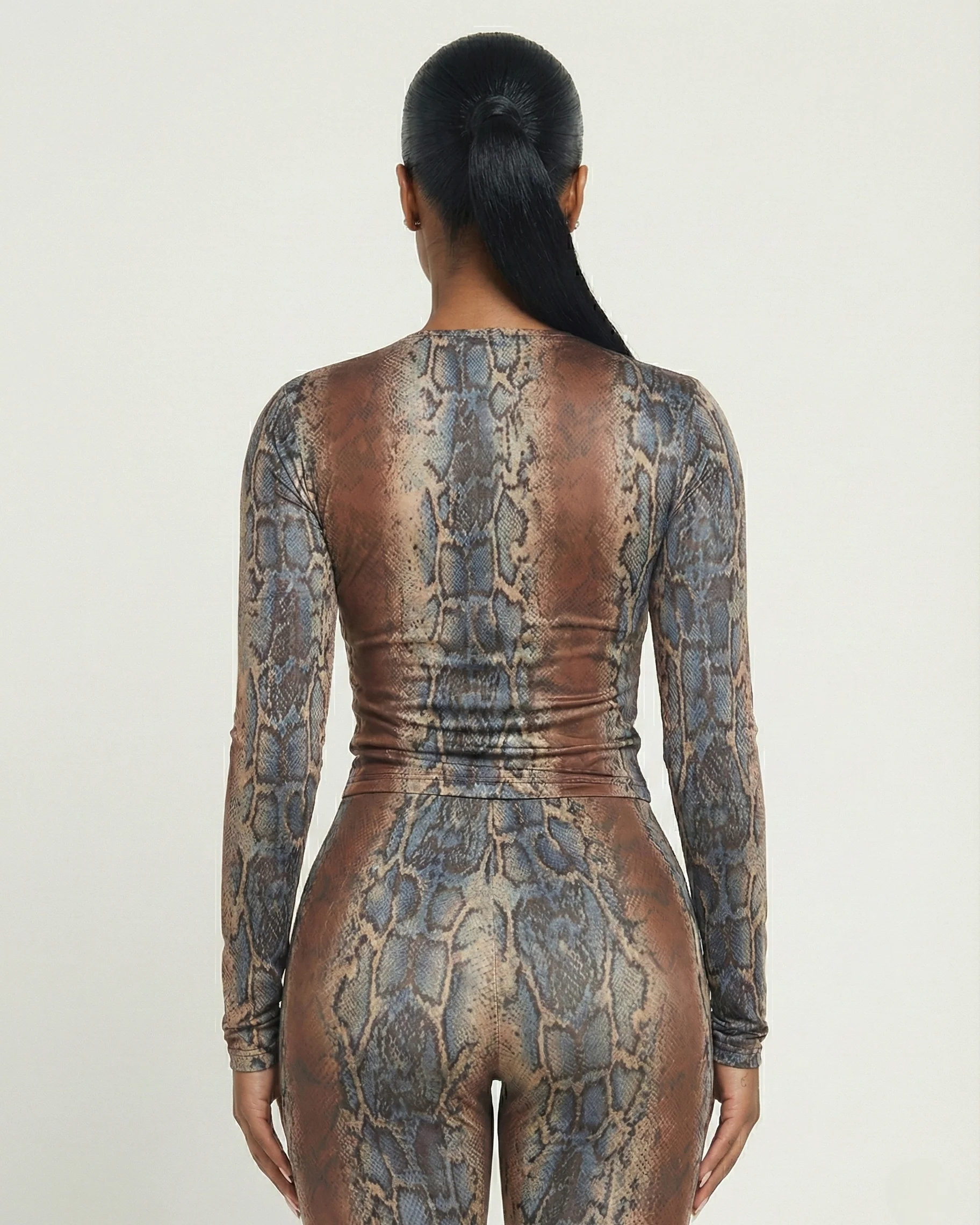 MONET Snake Print Top & Flare Pants Set - Image 5