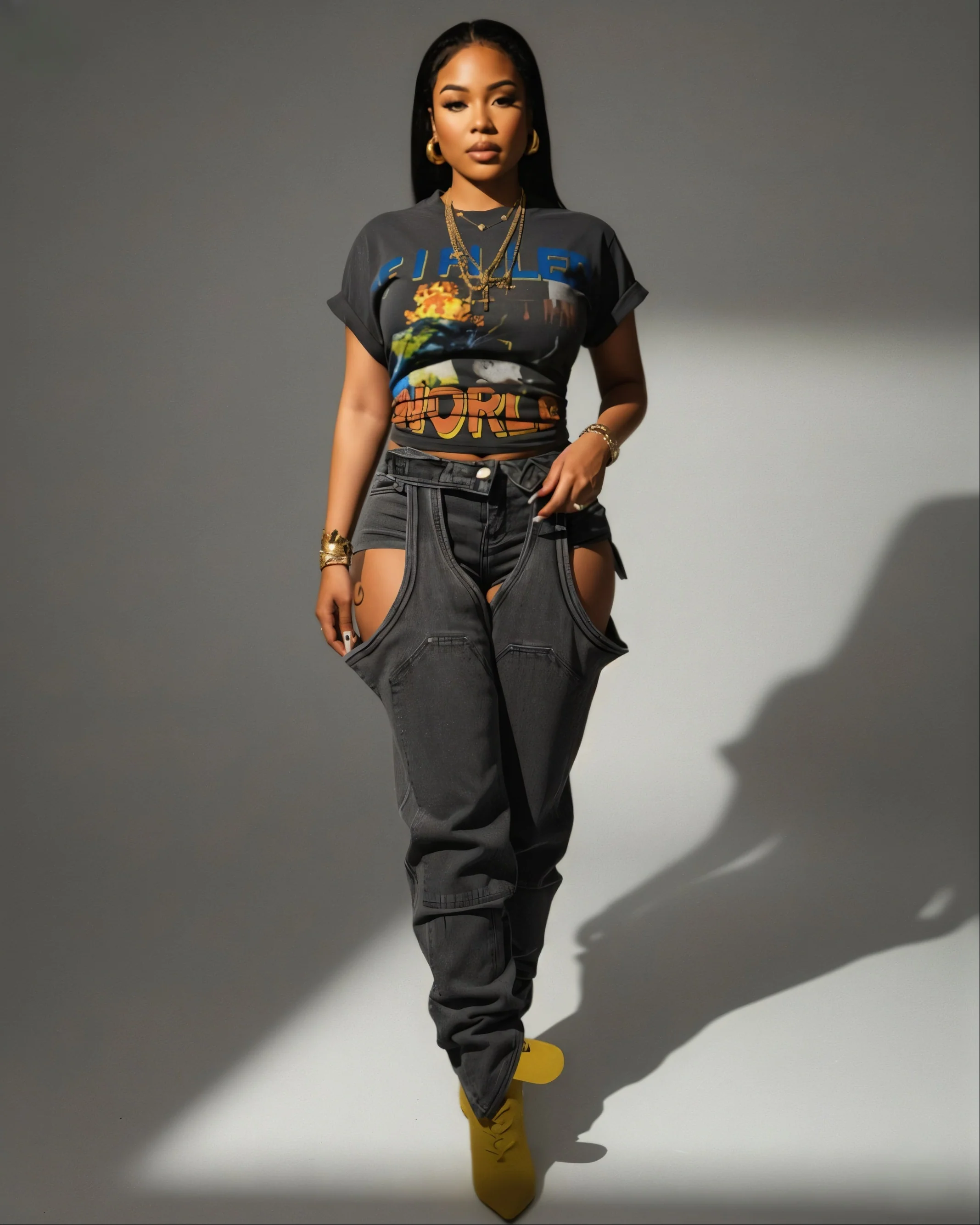 NAMI Distressed Denim Chaps Pants - Image 9