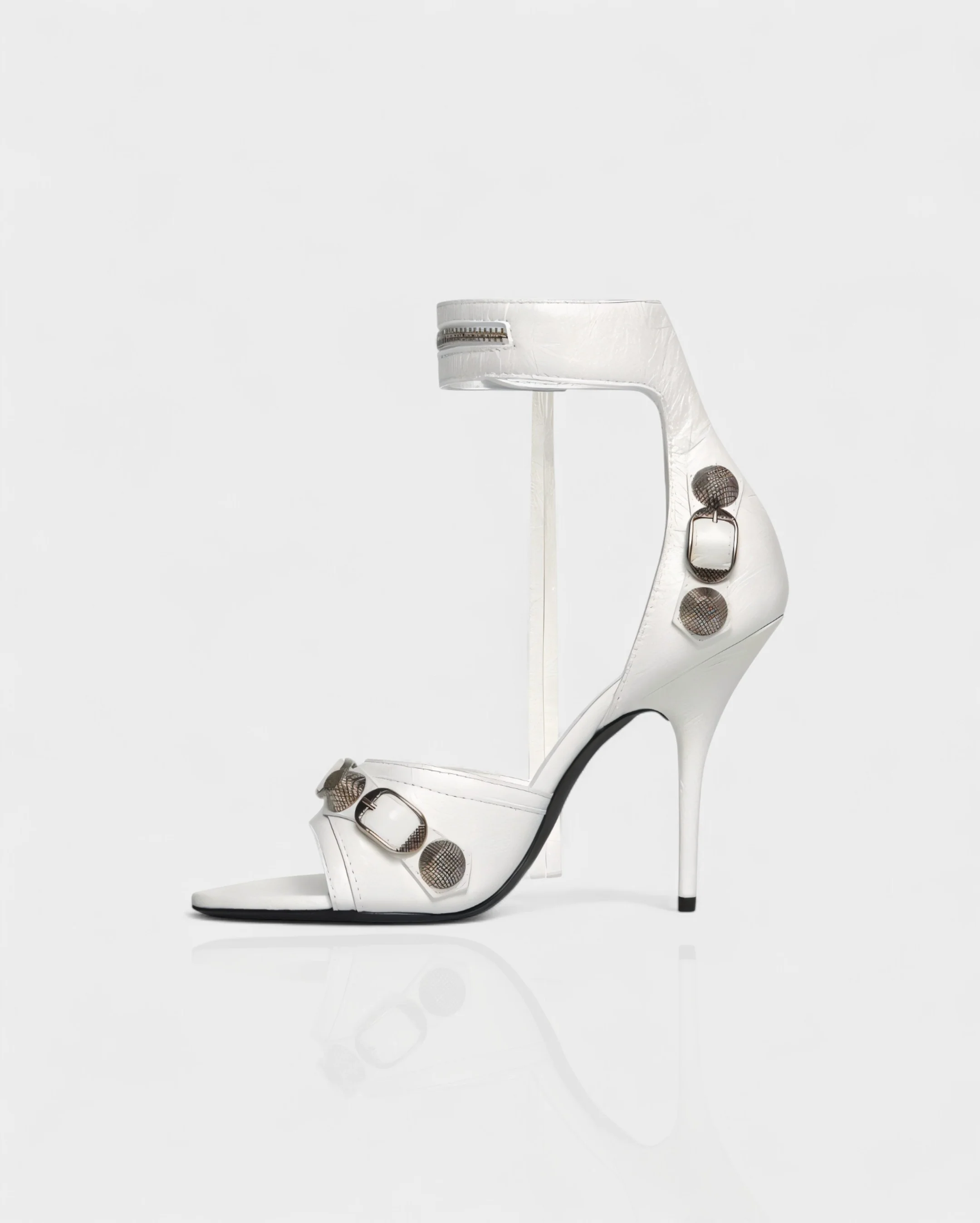 PALISSE Buckle Detail Stiletto Heels - Image 10