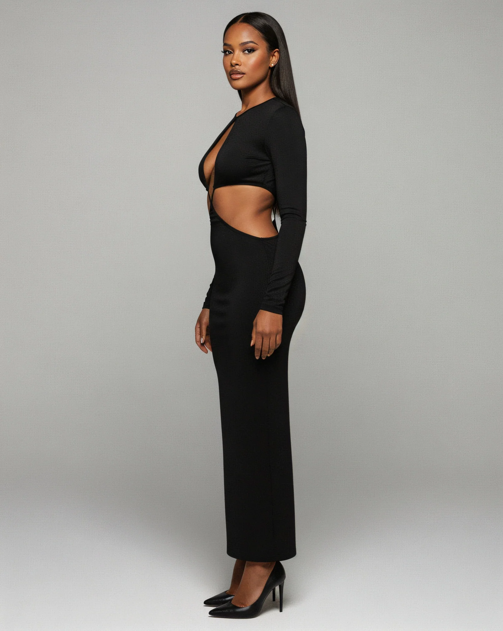 PARKER Long Sleeve Cut-out Maxi Dress - Image 3