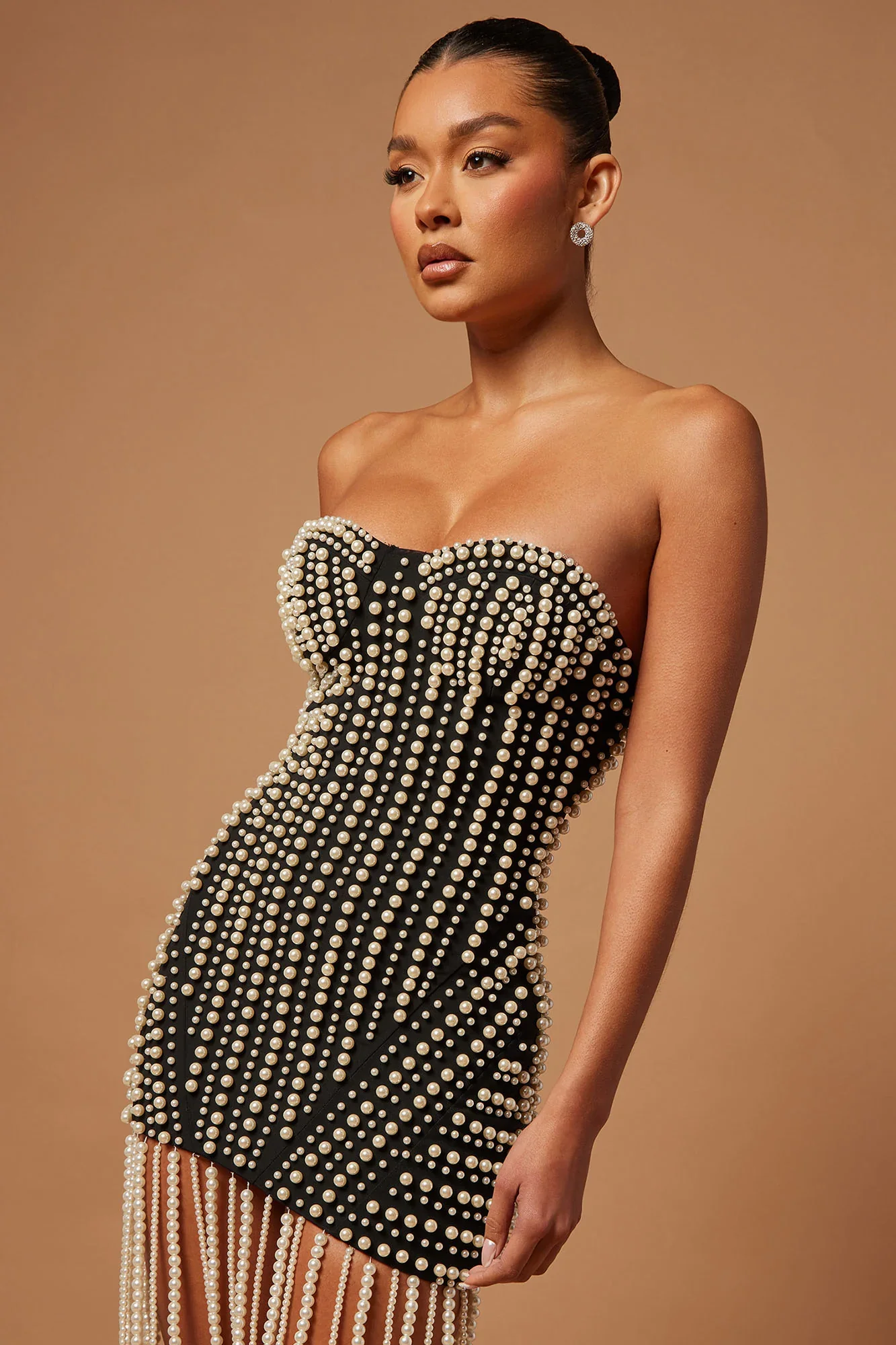 PEARL Embellished Mini Dress - Image 3