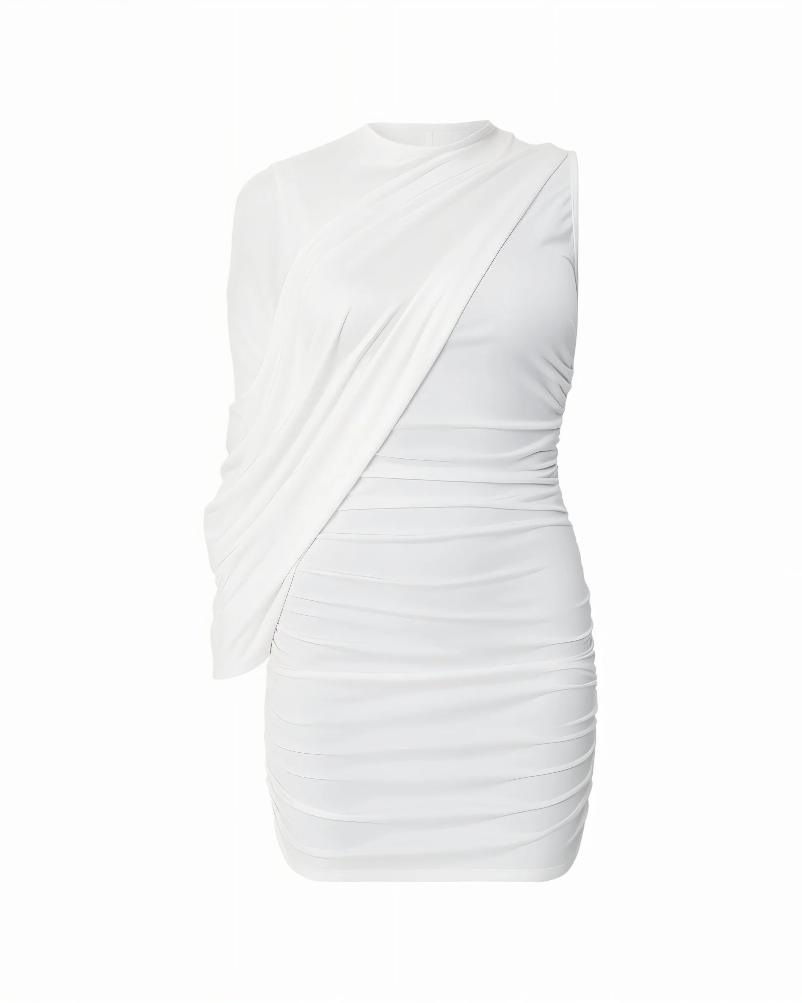 RAILEY One-Shoulder Draped Mini Dress - Image 4