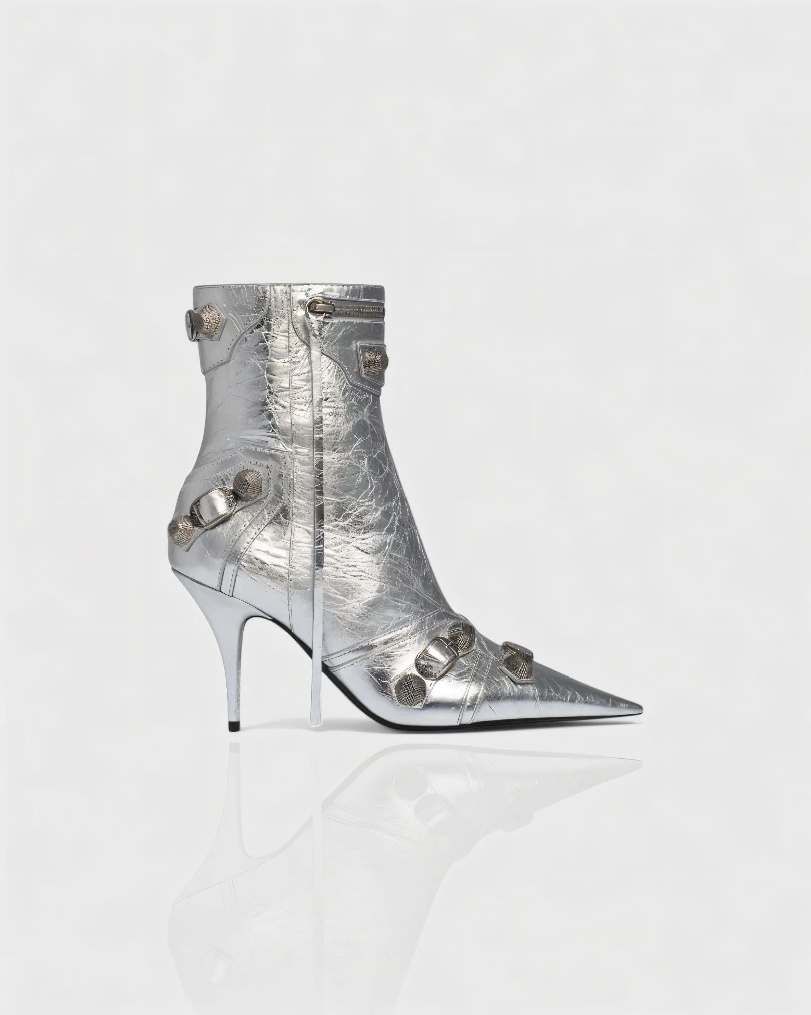 REVINA Studded Leather Pointed-Toe Ankle Boots - Image 14