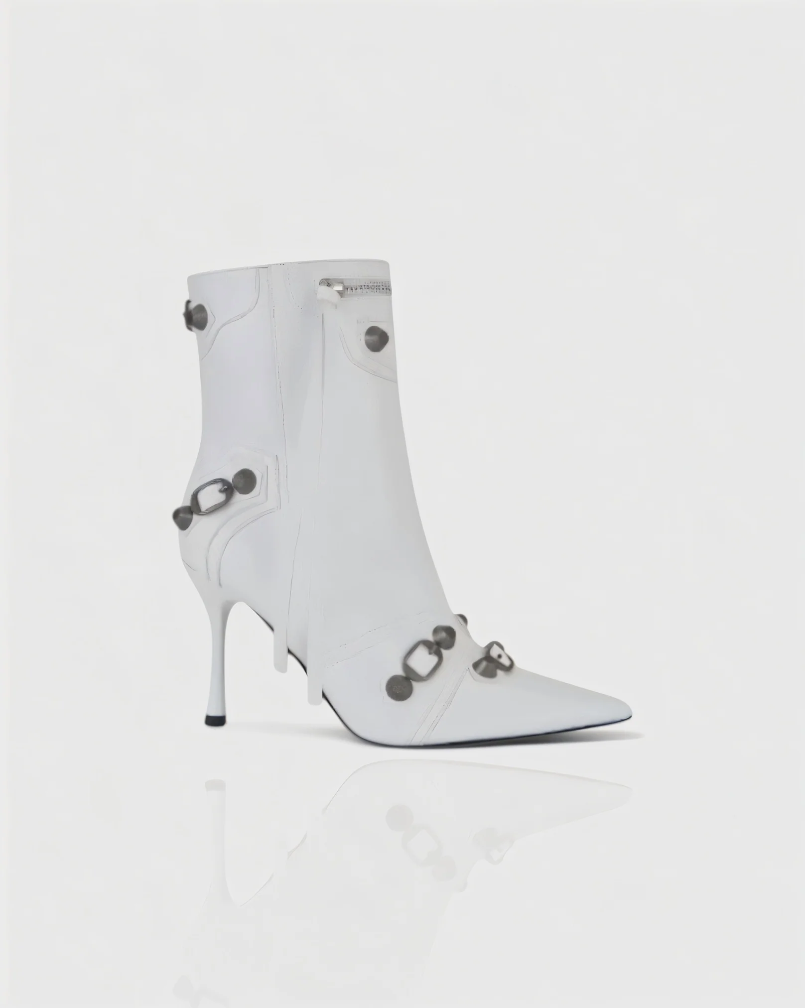 REVINA Studded Leather Pointed-Toe Ankle Boots - Image 6
