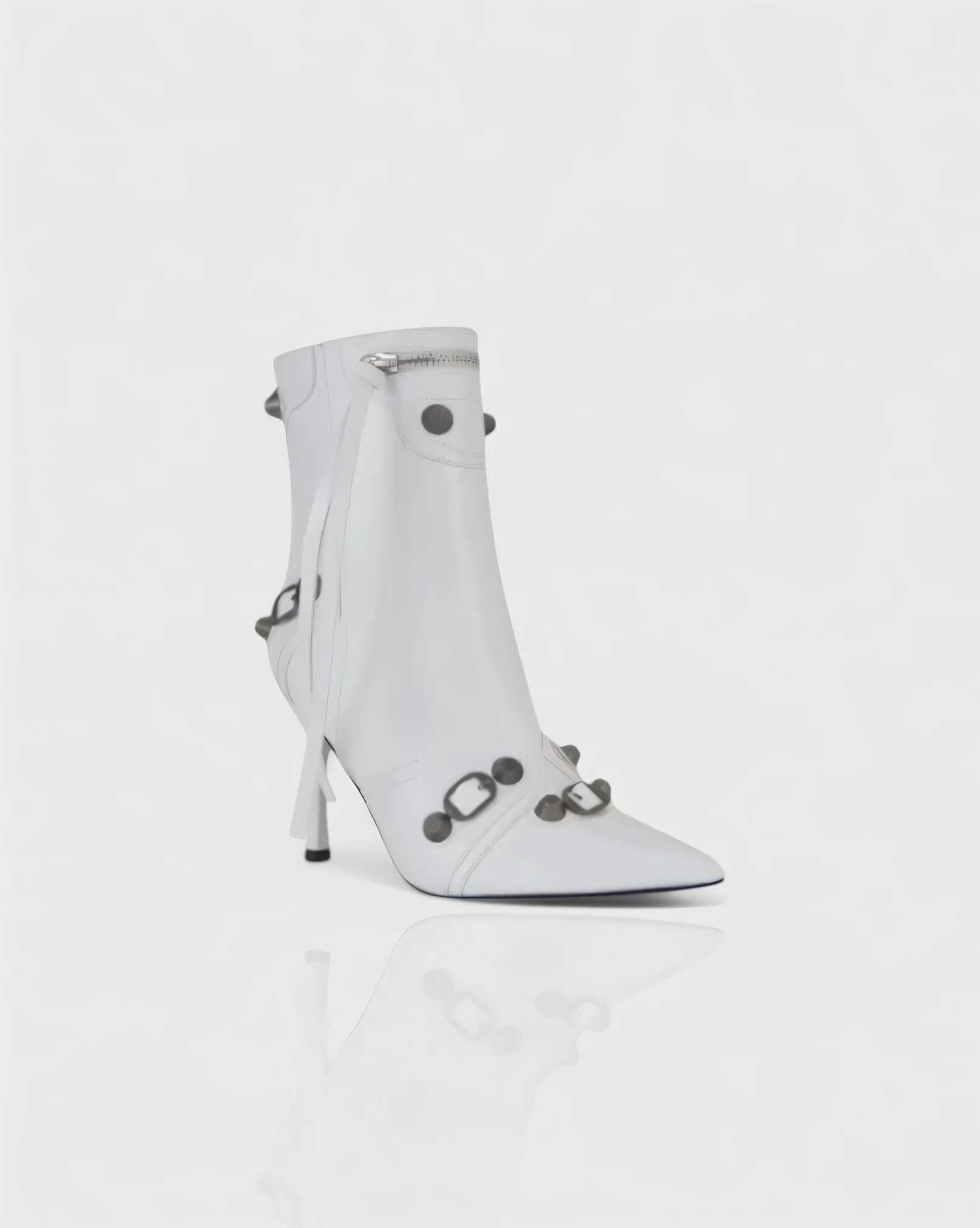 REVINA Studded Leather Pointed-Toe Ankle Boots - Image 7