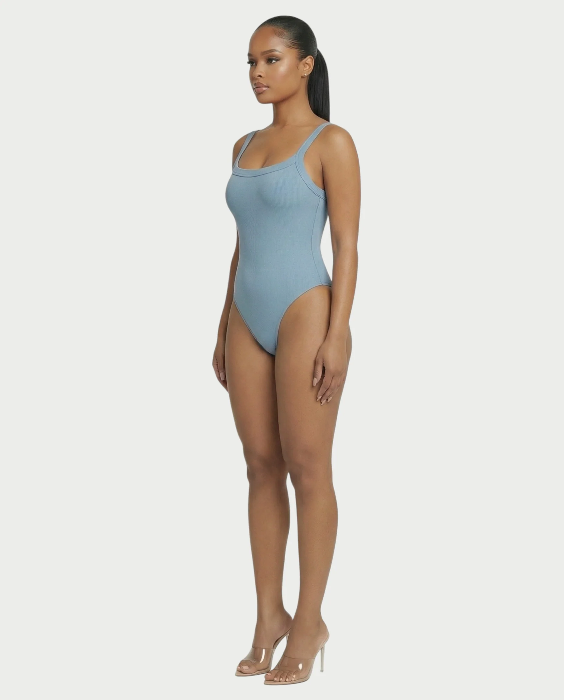 Ribbed High-Cut Tank Bodysuit - Image 3