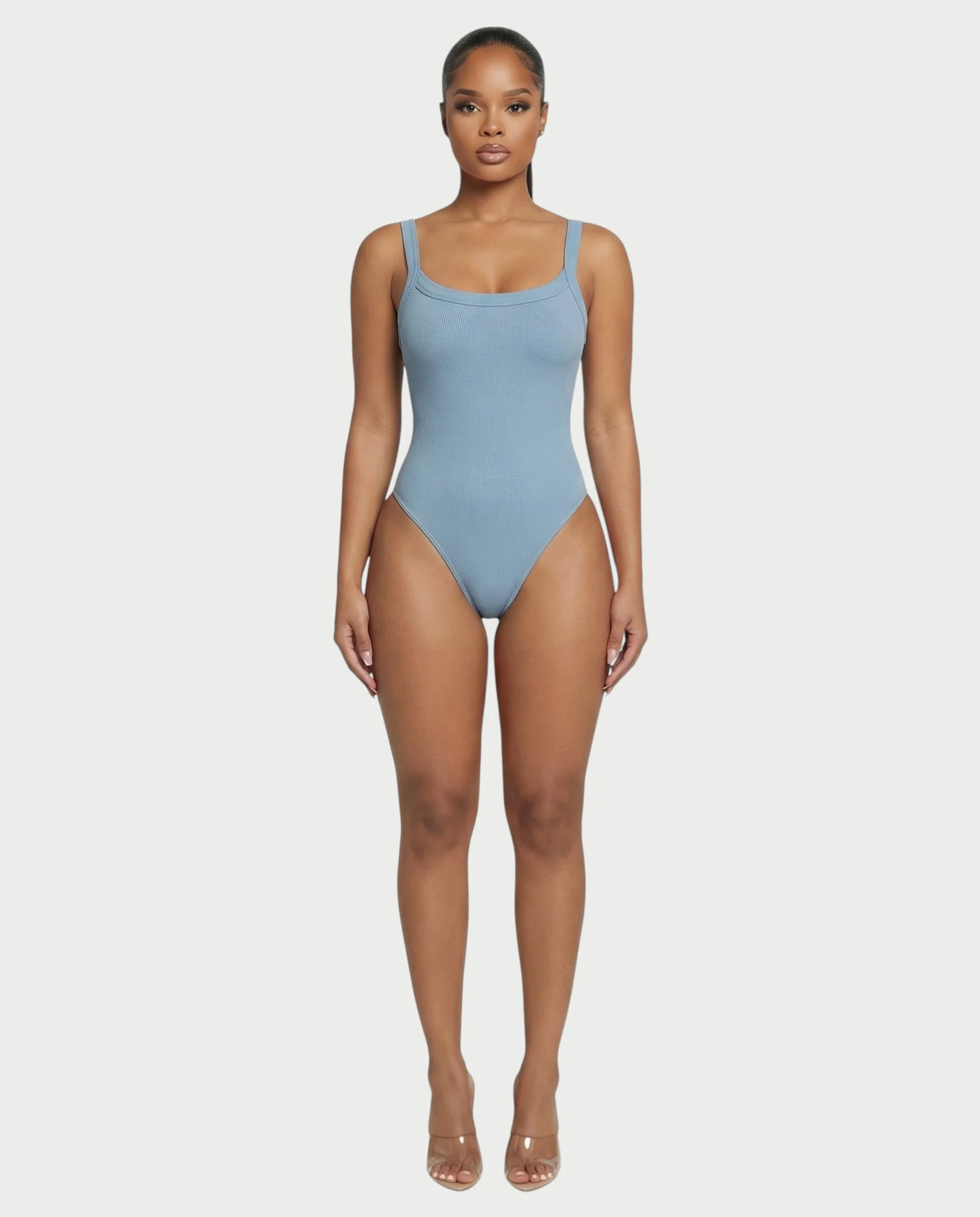Ribbed High-Cut Tank Bodysuit - Image 4