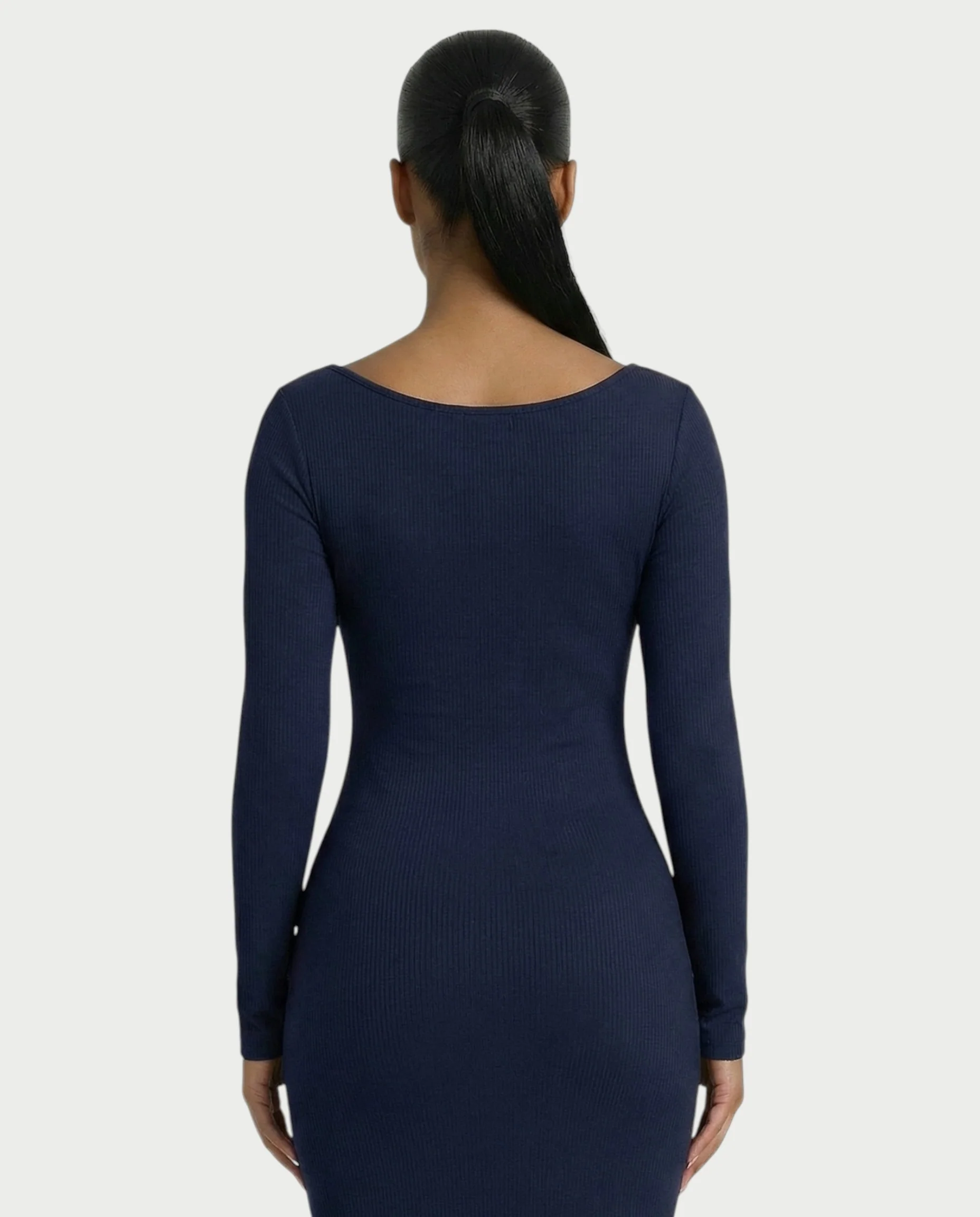 Ribbed Square-Neck Maxi Dress - Image 5