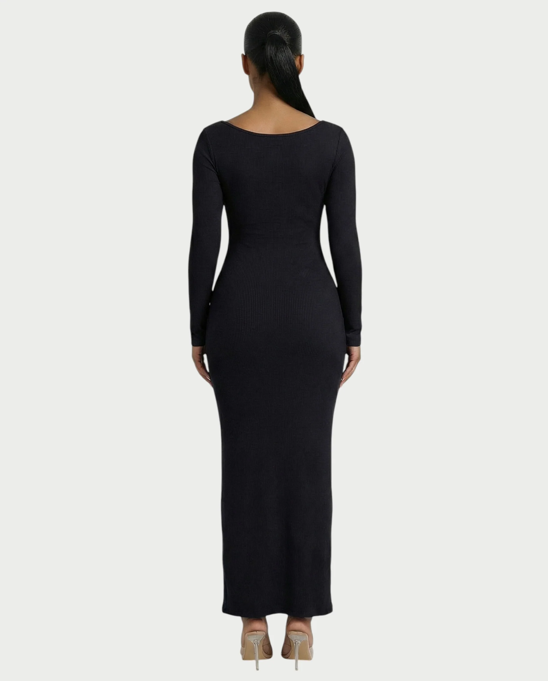 Ribbed Square-Neck Maxi Dress - Image 7