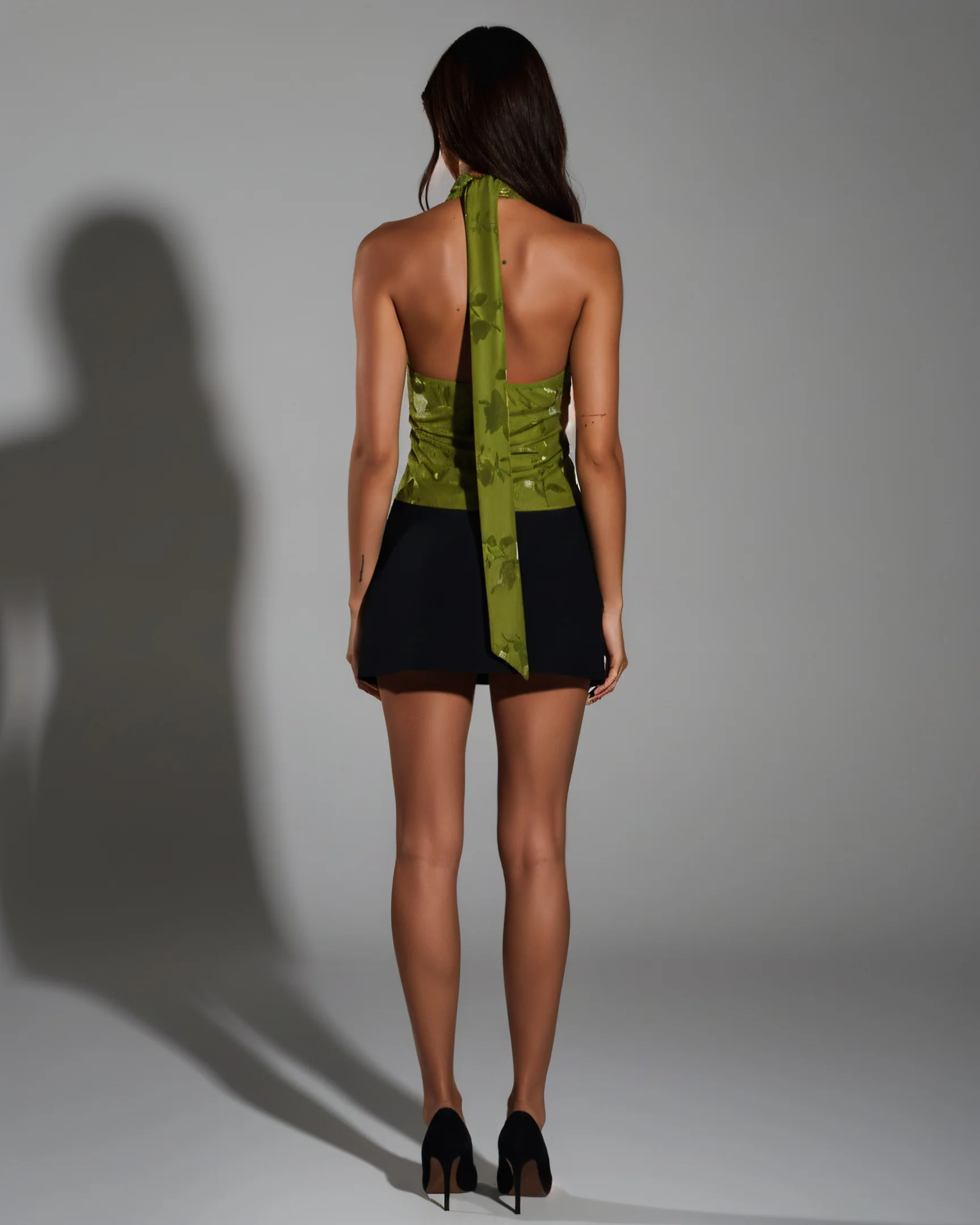 RIYANA Scarf Neck Backless Bodysuit - Image 4