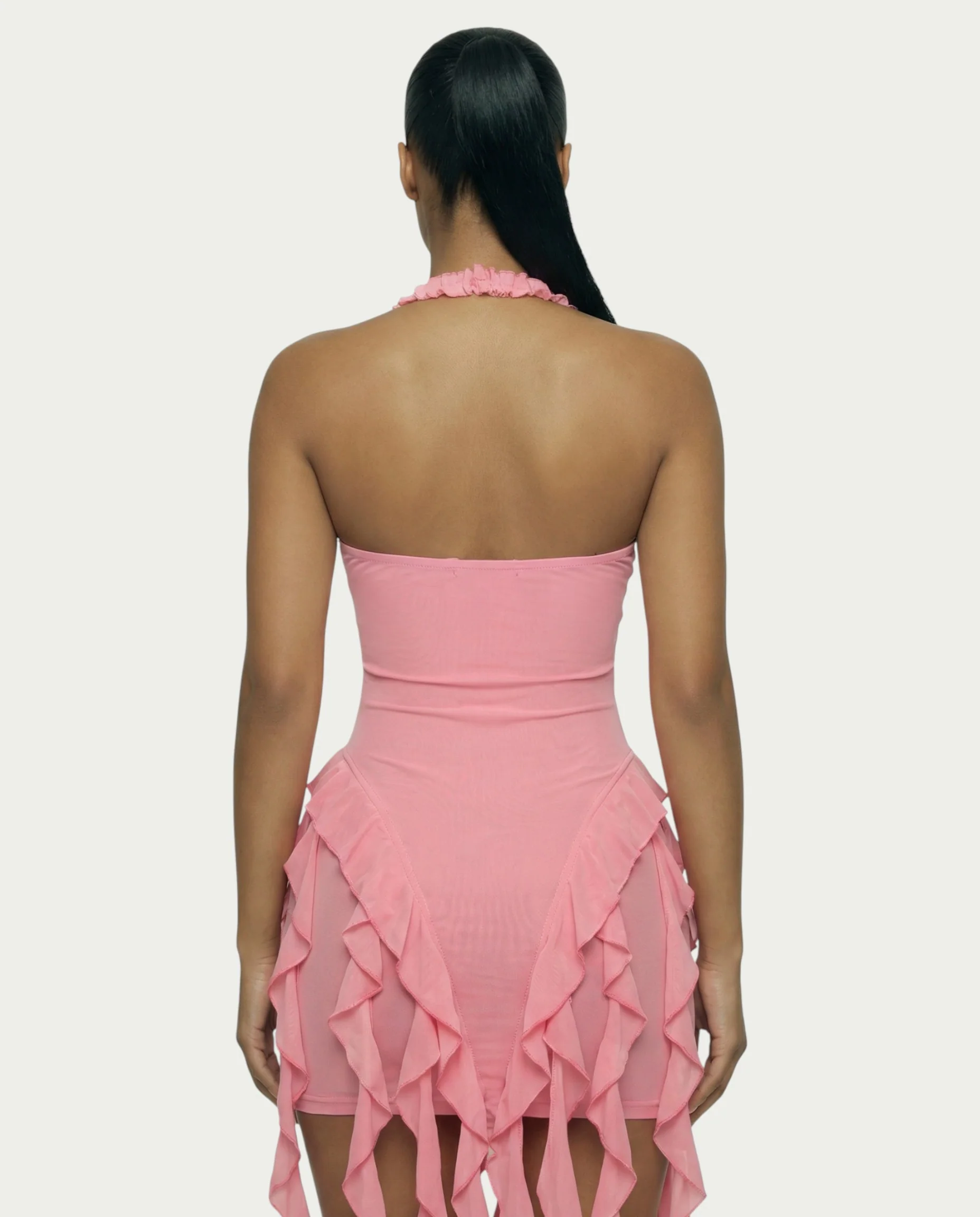 SANAI Ruffle Trim Mini Dress - Image 10