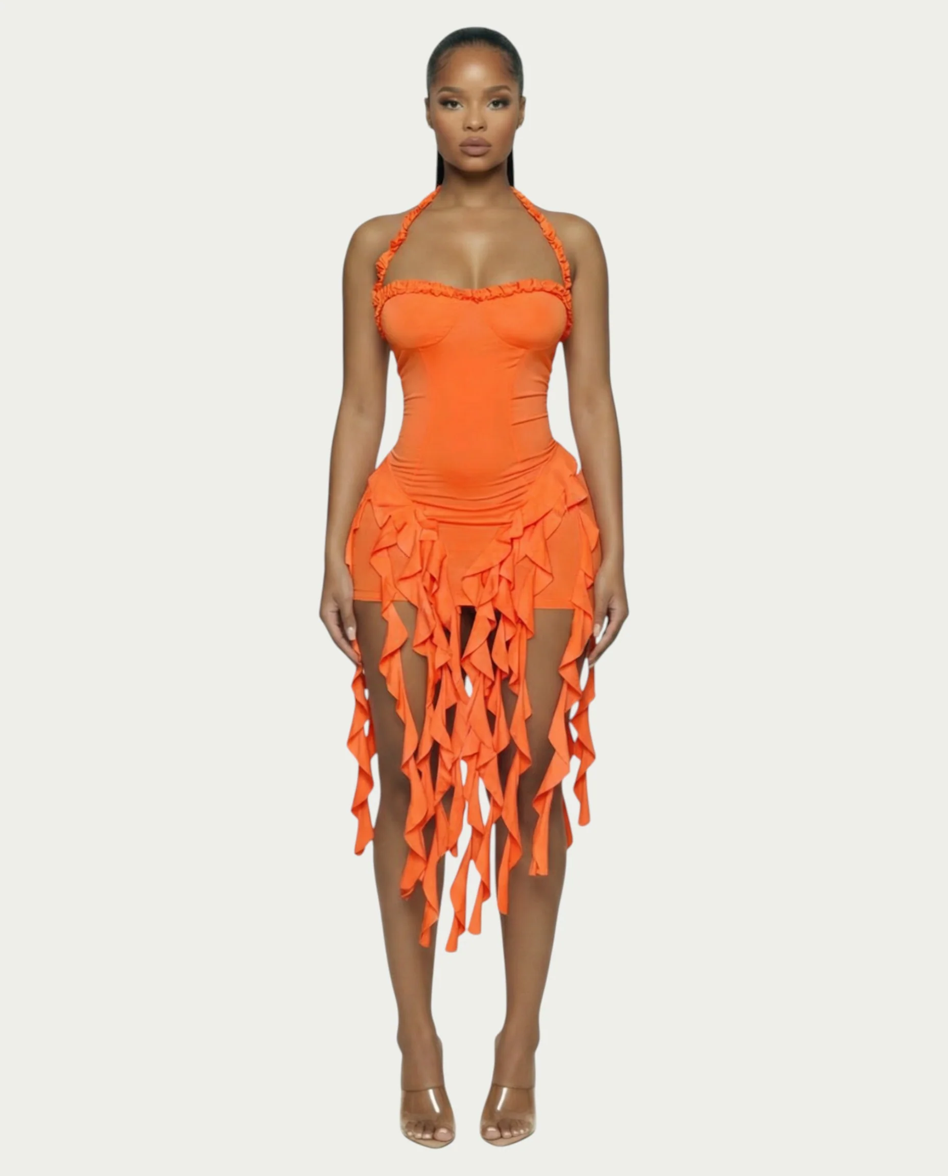 SANAI Ruffle Trim Mini Dress - Image 11