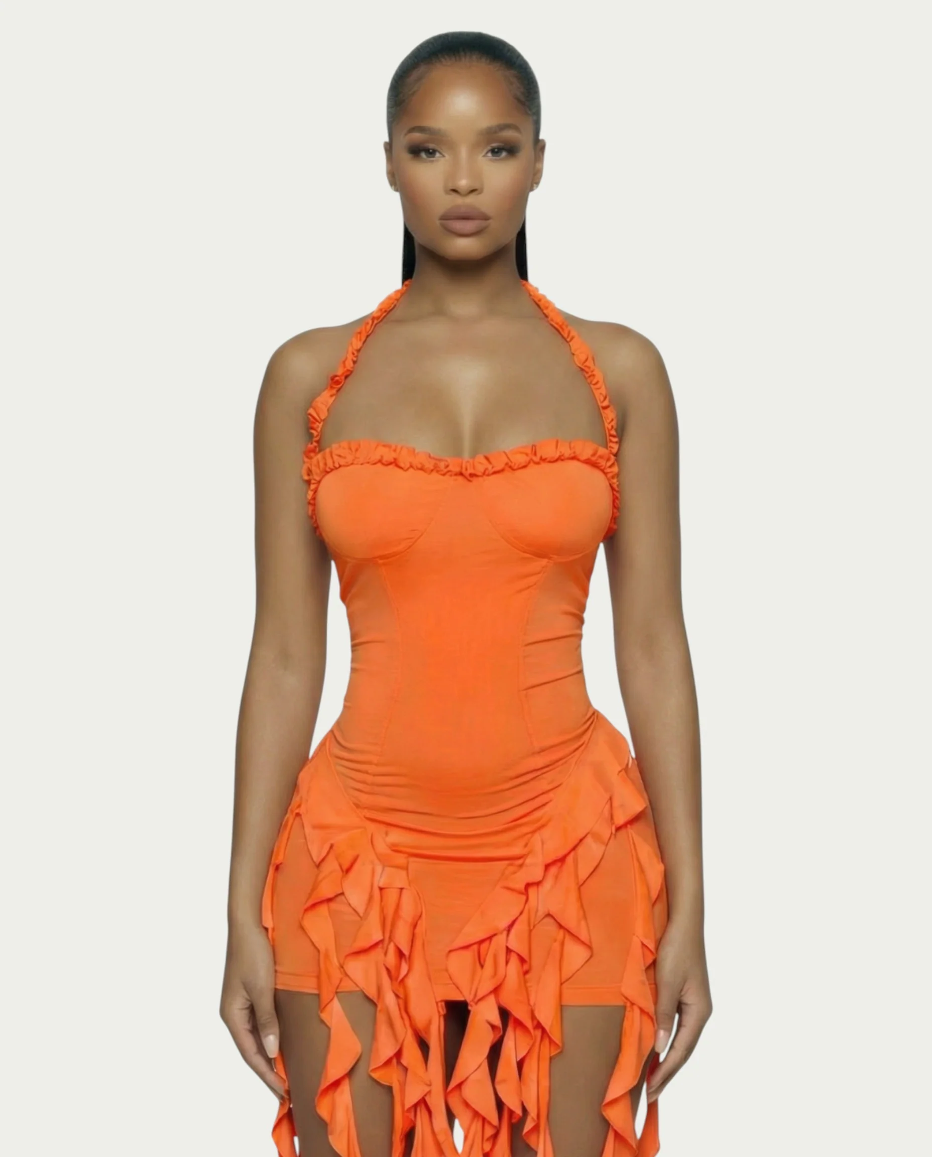 SANAI Ruffle Trim Mini Dress - Image 14