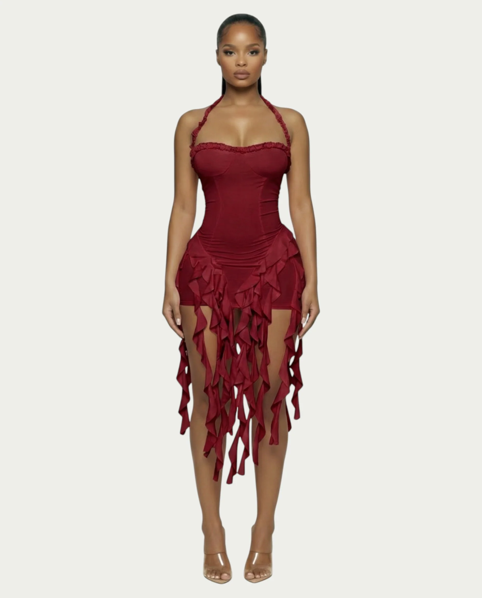 SANAI Ruffle Trim Mini Dress - Image 16