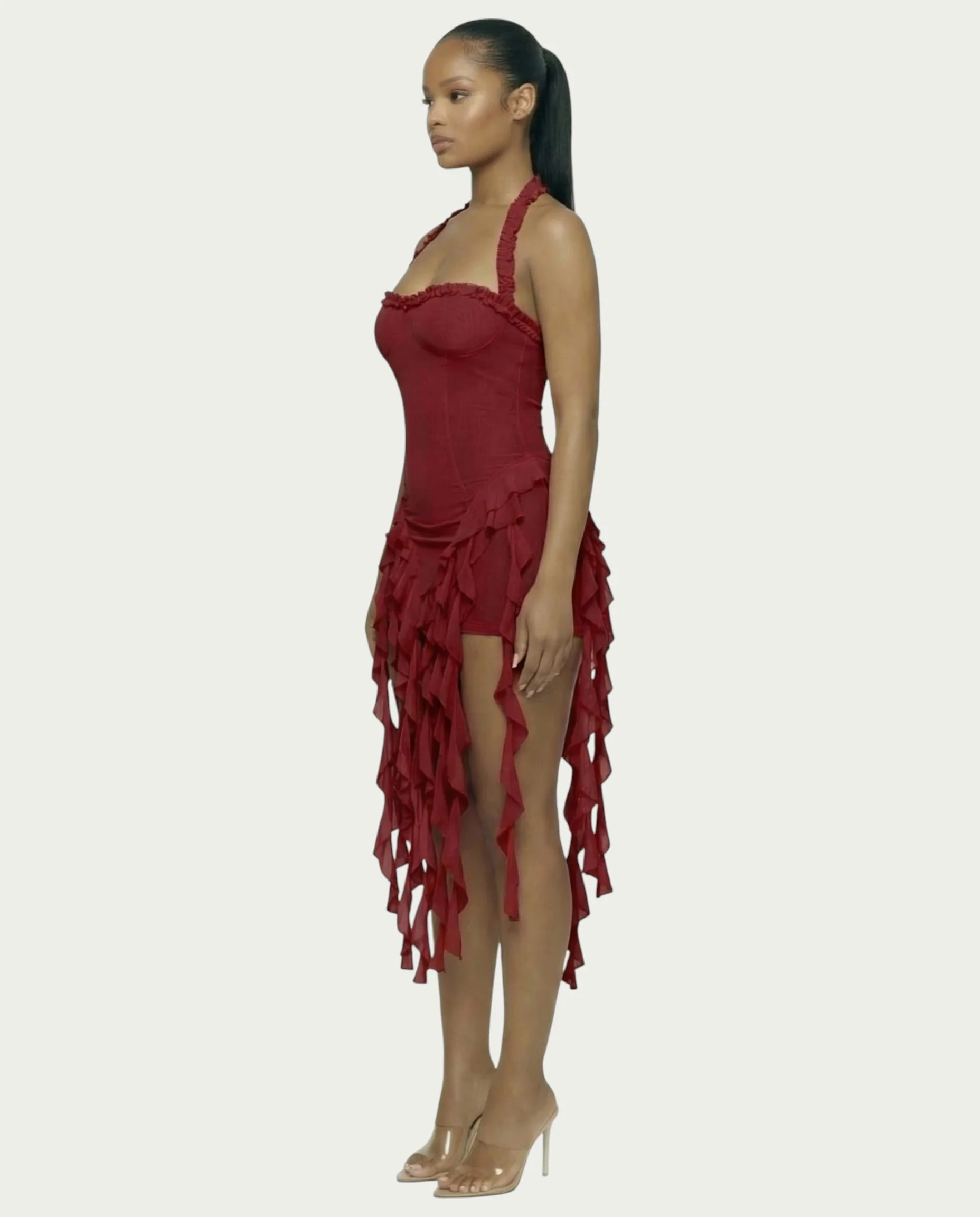 SANAI Ruffle Trim Mini Dress - Image 18