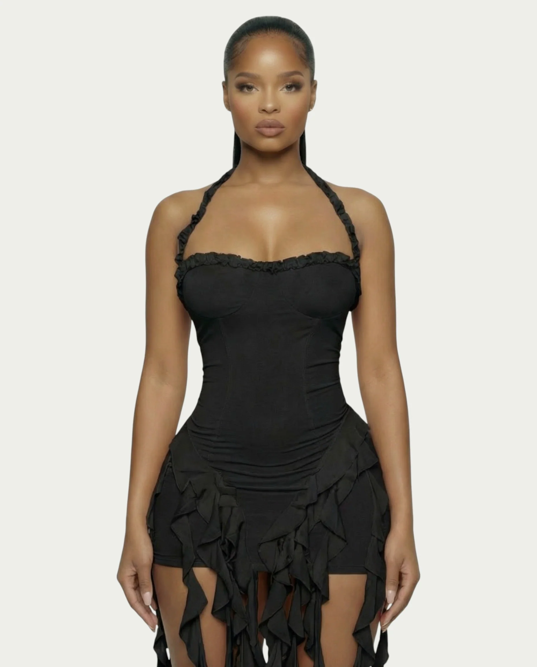 SANAI Ruffle Trim Mini Dress - Image 24