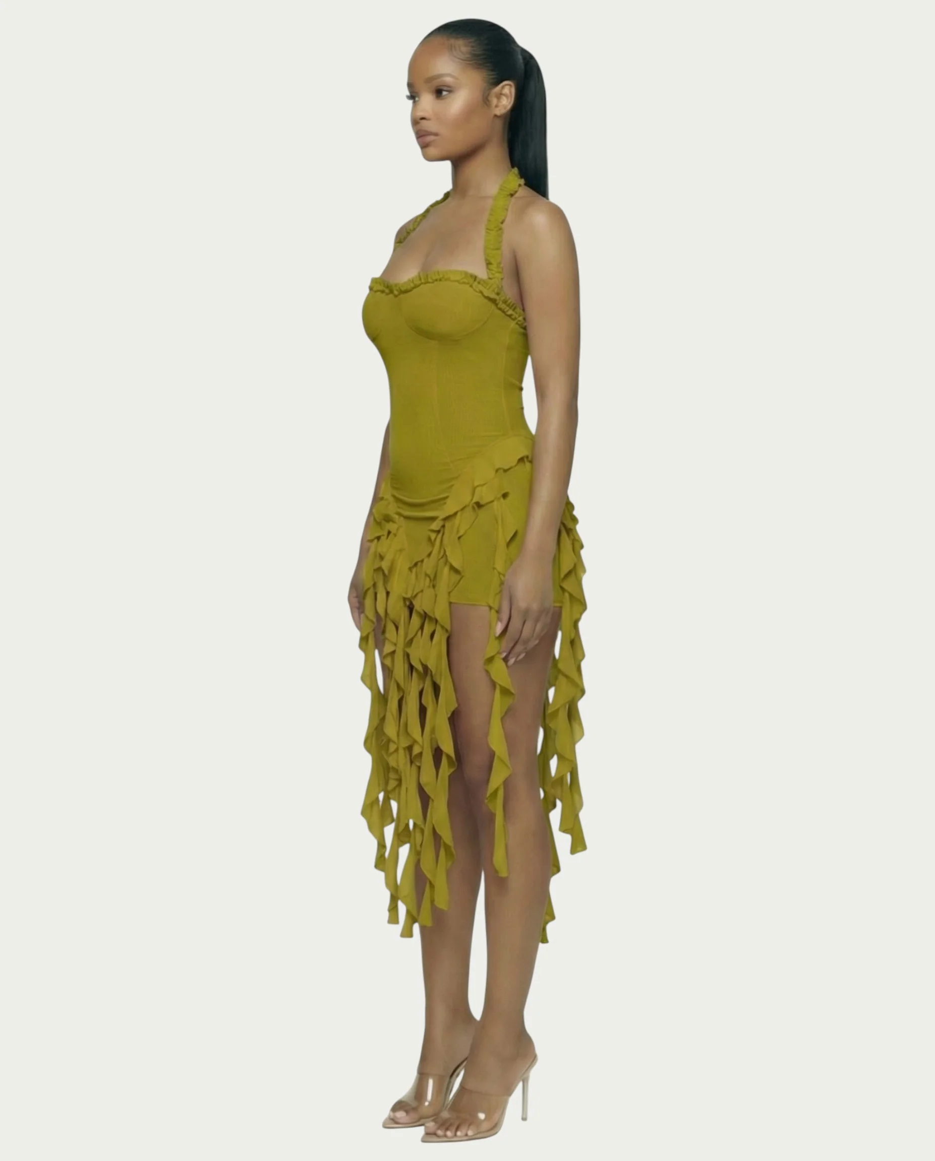 SANAI Ruffle Trim Mini Dress - Image 3