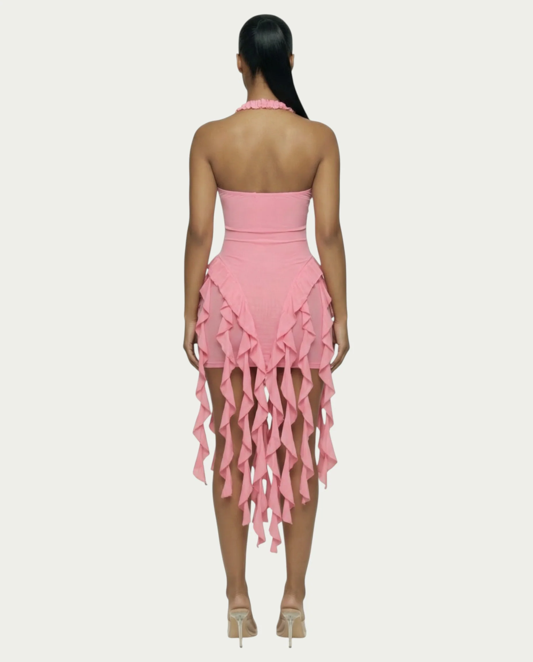 SANAI Ruffle Trim Mini Dress - Image 7