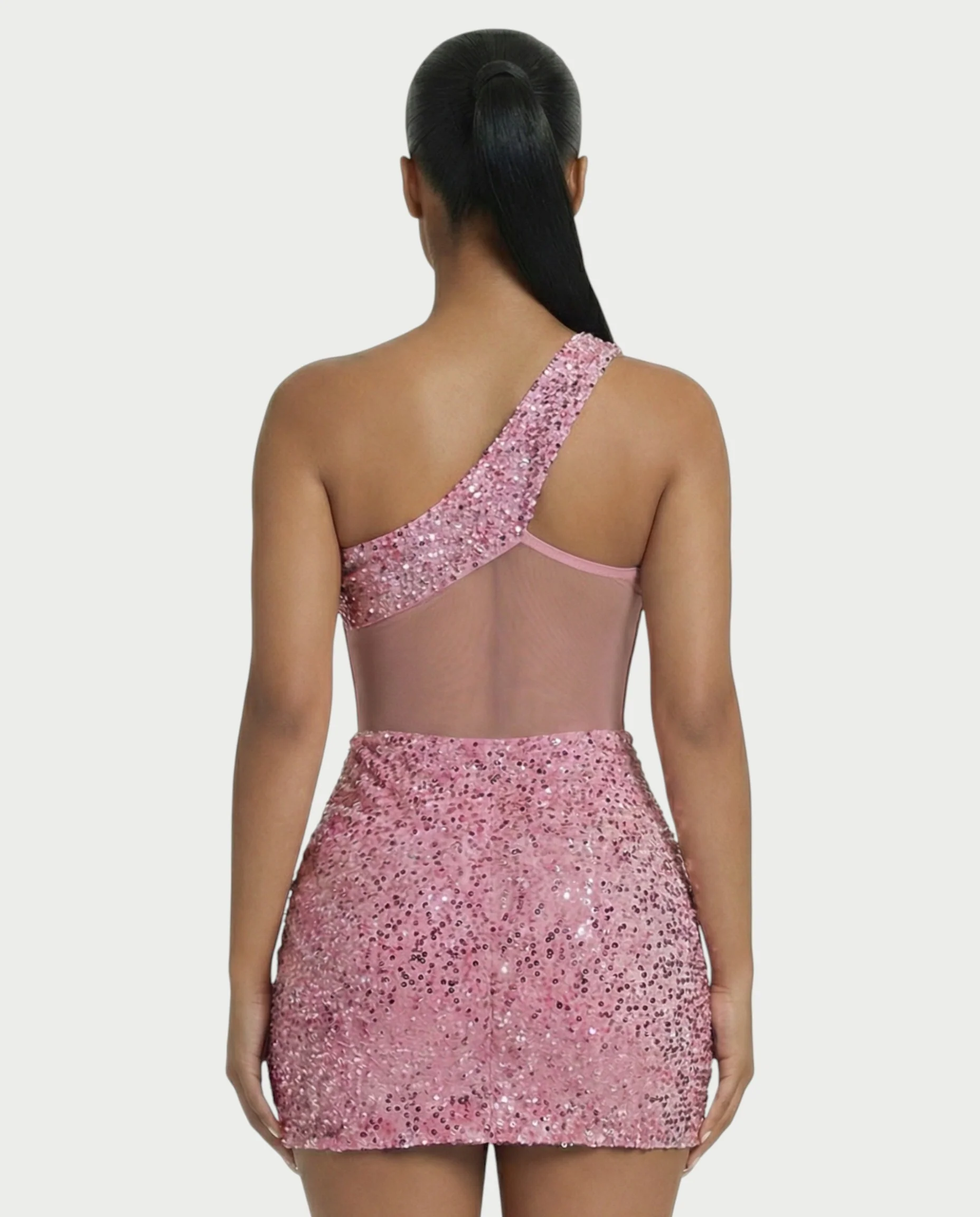 SARA One-shoulder Sequin Mini Dress - Image 10